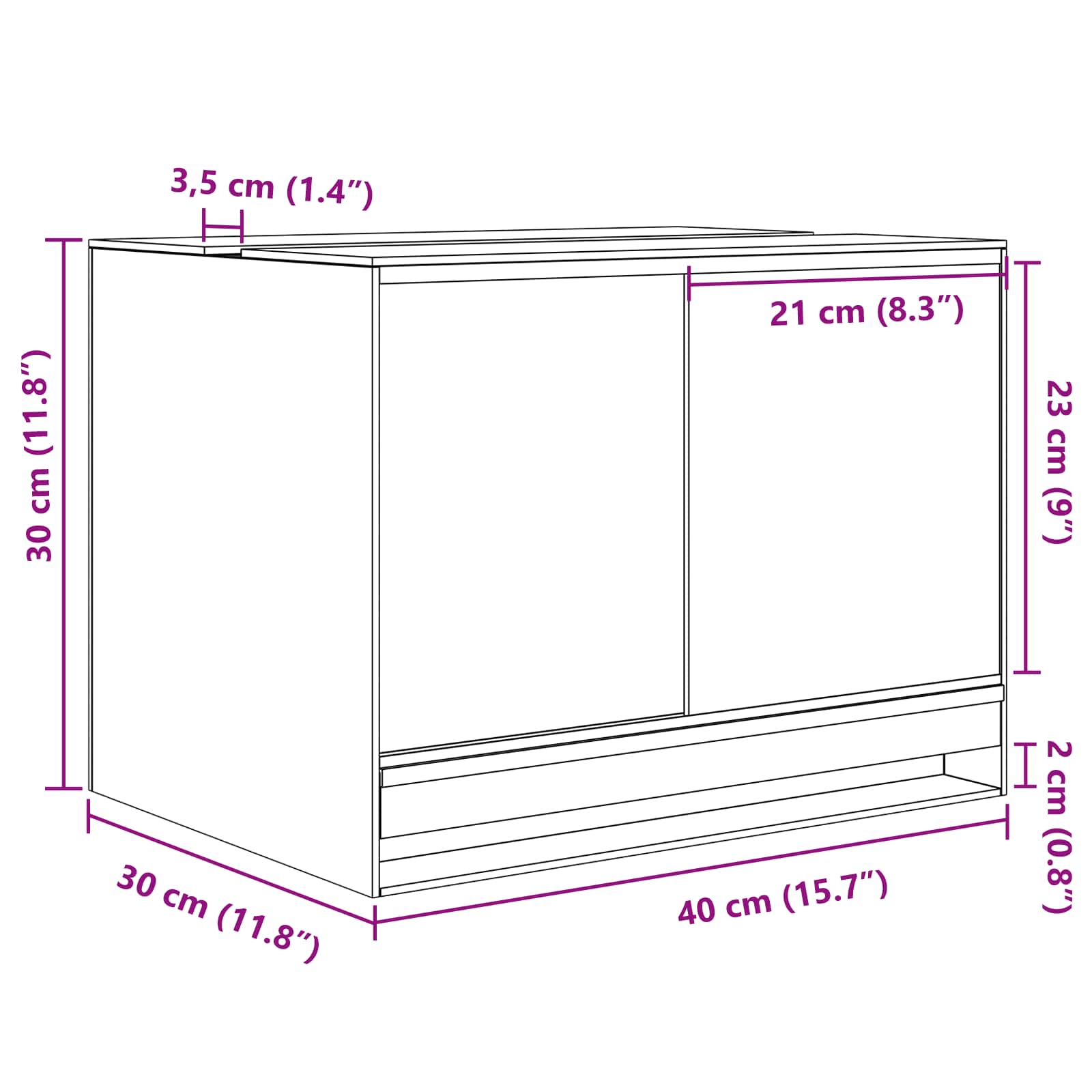 Terrarium με αποθήκευση Διαφανές 40 x 30 x 30 εκ Γυαλί - Pakobazaar