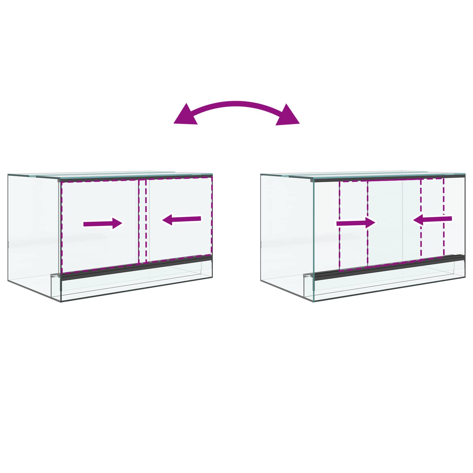 Terrarium με αποθήκευση Διαφανές 50 x 30 x 30 εκ. Γυαλί - Pakobazaar