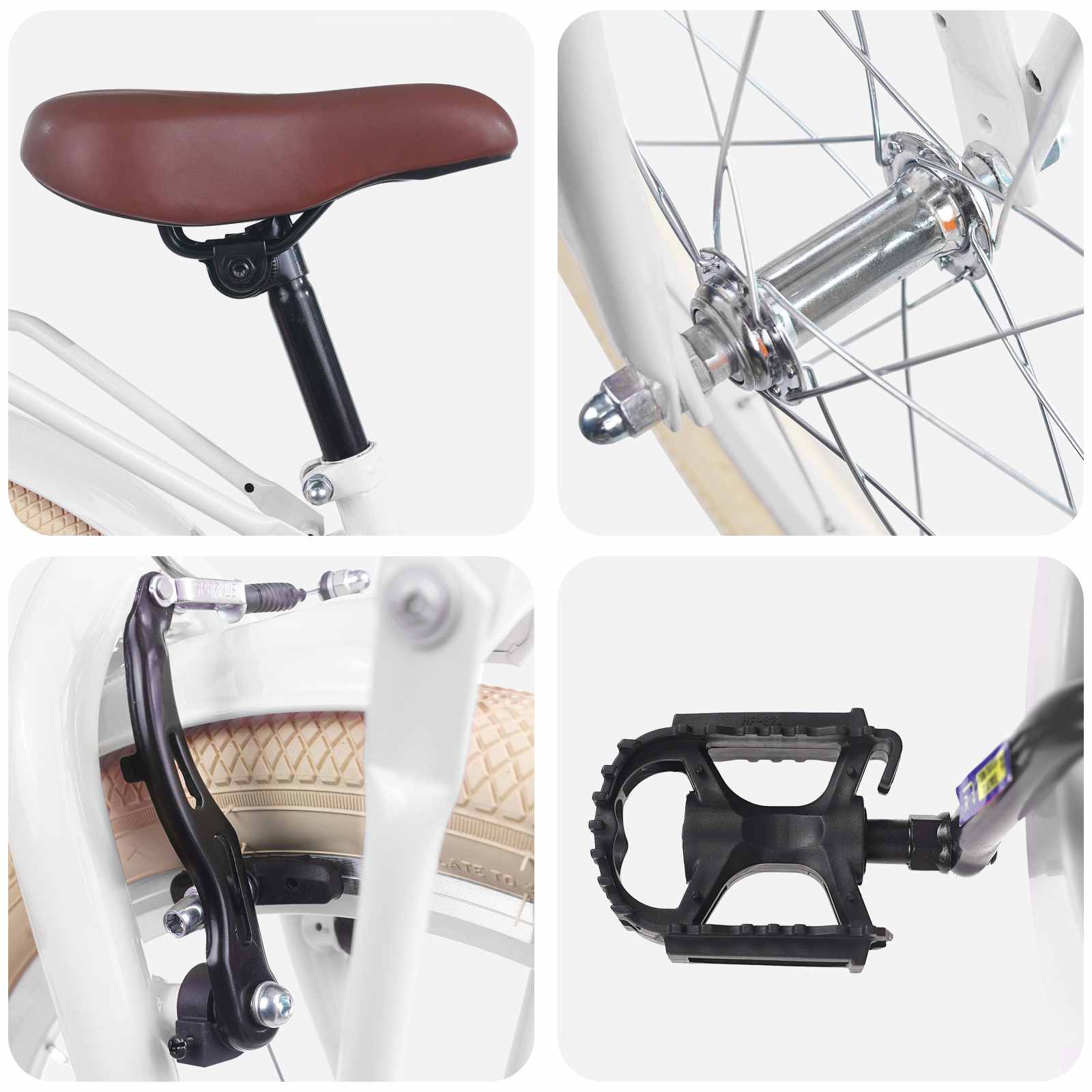 Παιδικό Ποδήλατο 20 ίντσες για παιδιά 6-11 ετών Λευκό - Pakobazaar