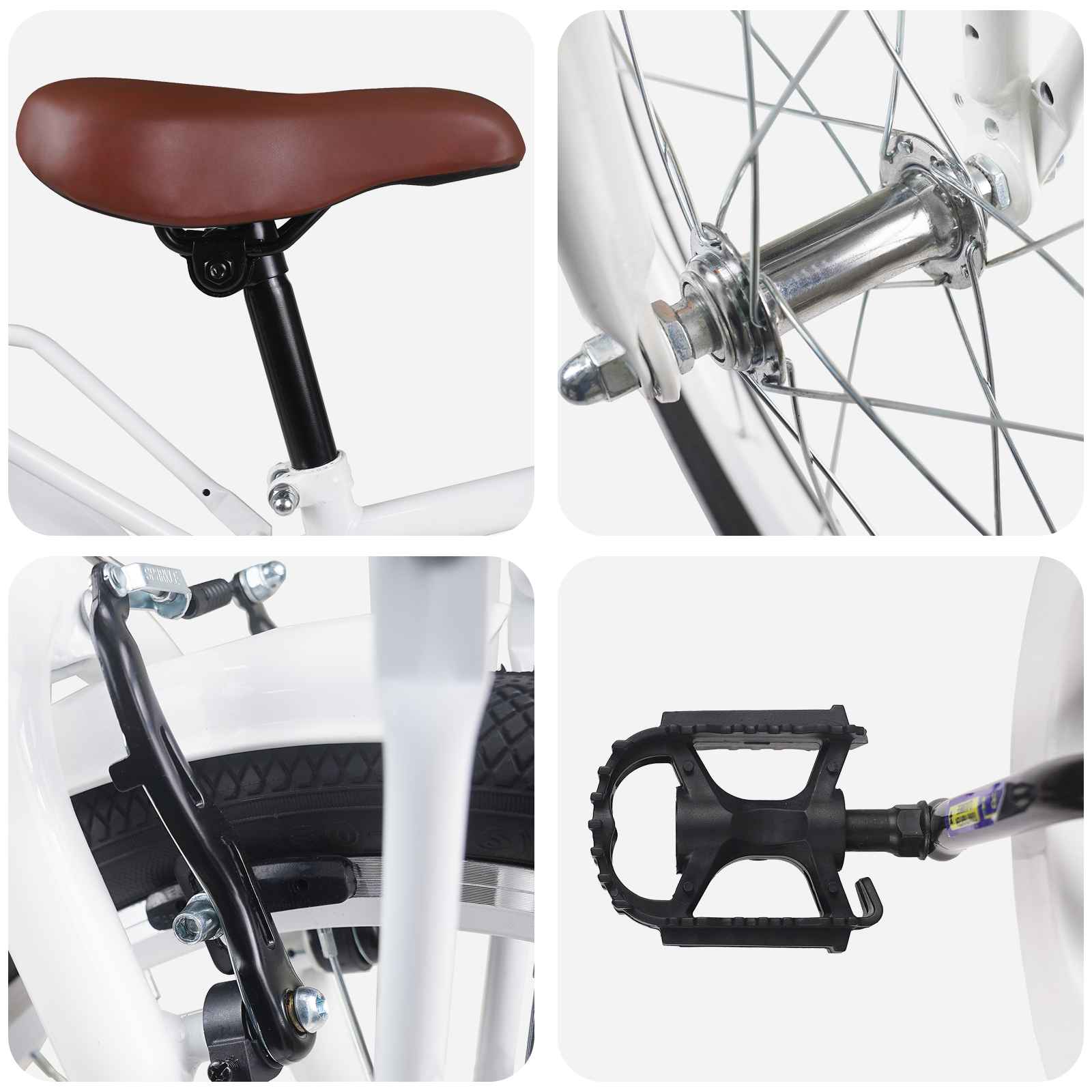 Παιδικό Ποδήλατο 18 ίντσες για 5-7 ετών Λευκό - Pakobazaar