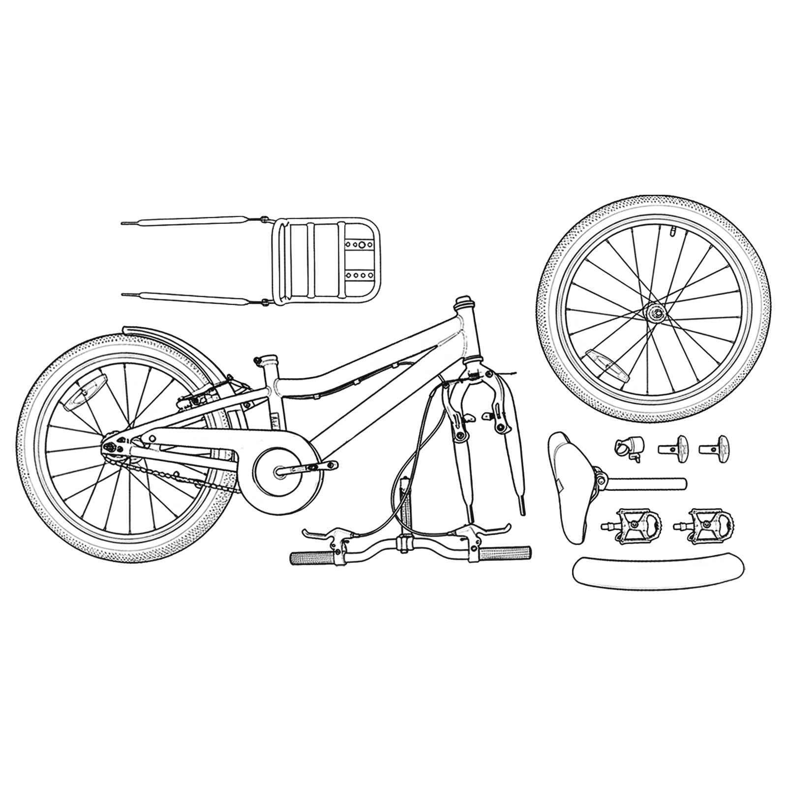 Παιδικό Ποδήλατο 20 ίντσες για παιδιά 6-11 ετών Μαύρο - Pakobazaar