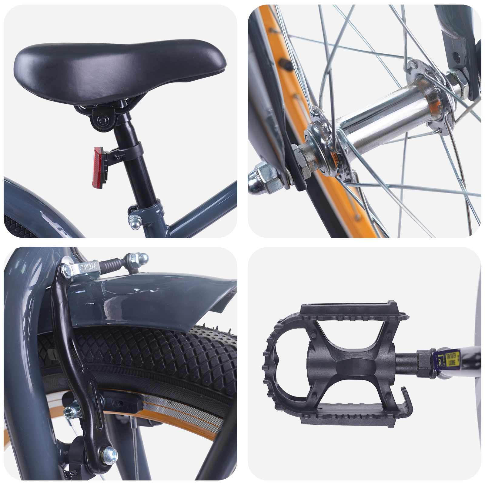 Παιδικό Ποδήλατο 22 ίντσες για 7-12 ετών Σκούρο Γκρι - Pakobazaar