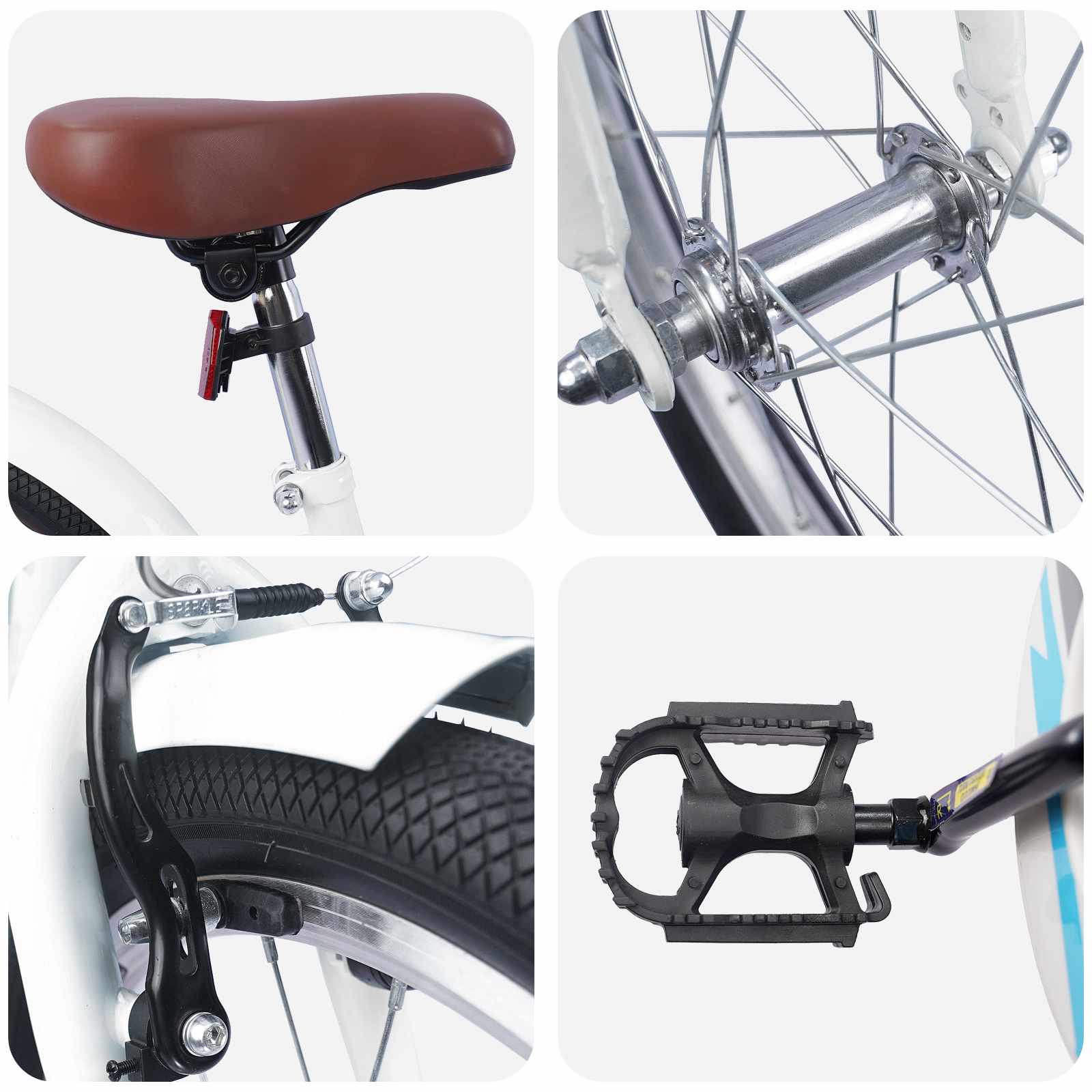 Παιδικό Ποδήλατο 20 ίντσες για παιδιά 6-11 ετών Λευκό - Pakobazaar