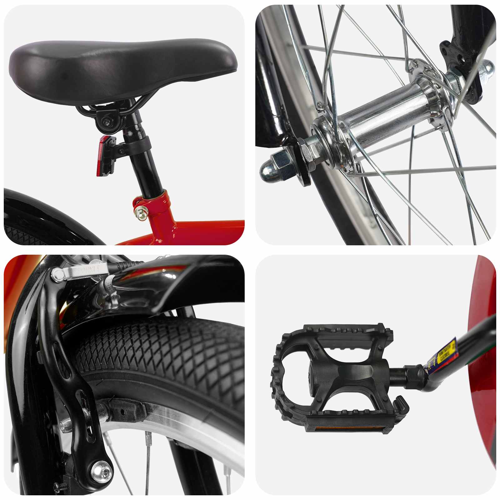 Παιδικό Ποδήλατο 20 ίντσες για παιδιά 6-11 ετών Κόκκινο - Pakobazaar