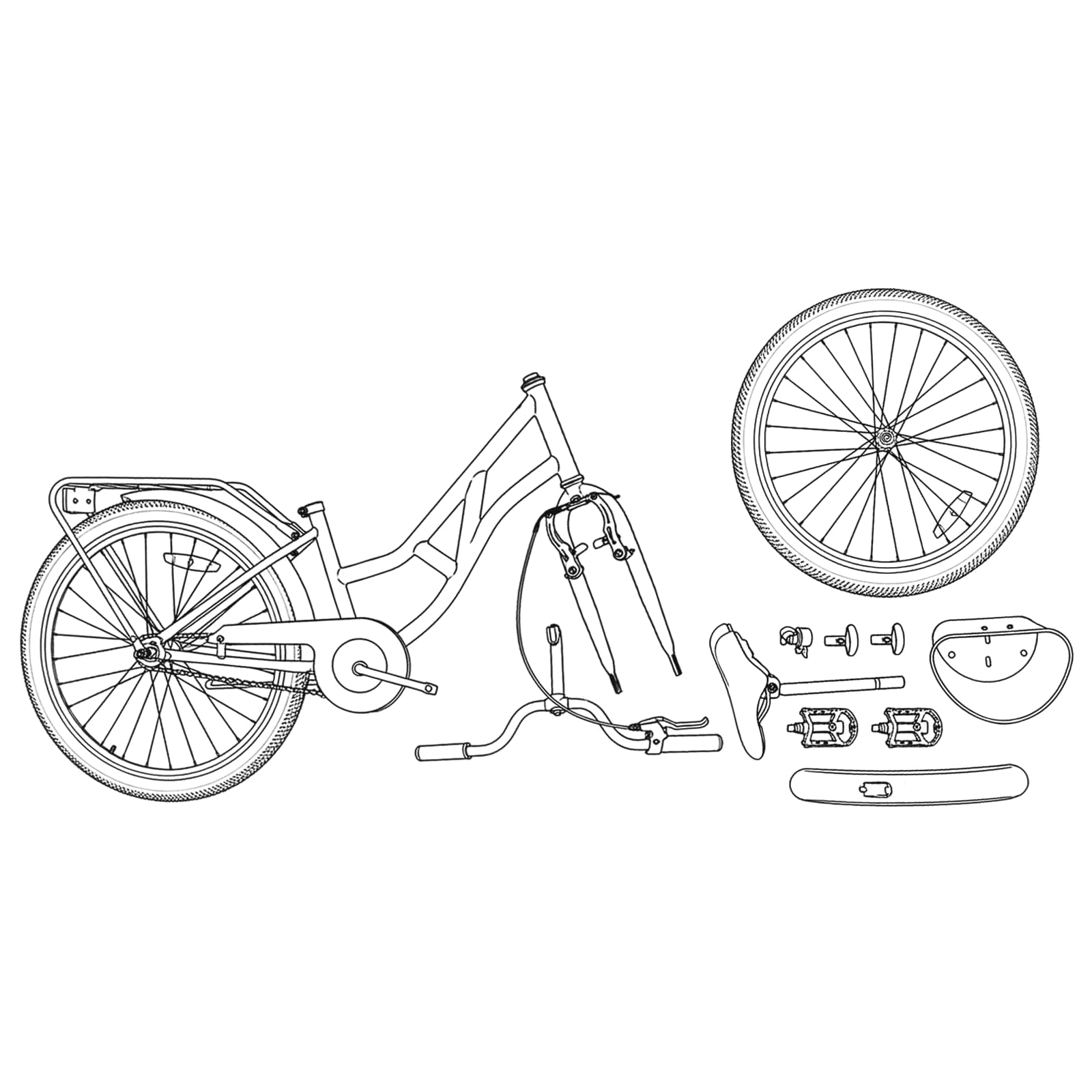 Παιδικό Ποδήλατο 20 ίντσες για παιδιά 6-11 ετών Μαύρο - Pakobazaar