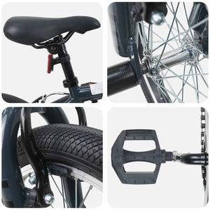 BMX Ποδήλατο 16 ίντσες για παιδιά 5-8 ετών Σκούρο Γκρι - Pakobazaar