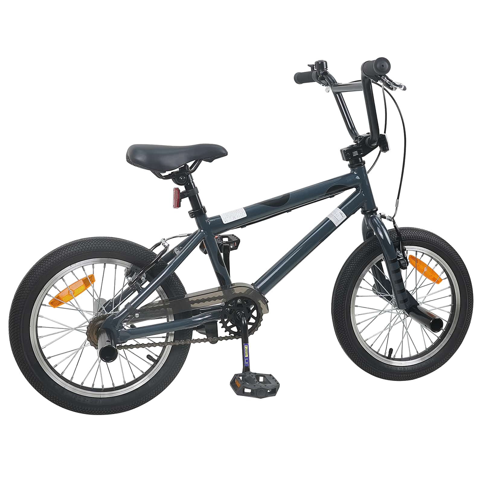 BMX Ποδήλατο 16 ίντσες για παιδιά 5-8 ετών Σκούρο Γκρι - Pakobazaar
