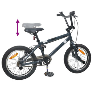 BMX Ποδήλατο 16 ίντσες για παιδιά 5-8 ετών Σκούρο Γκρι - Pakobazaar