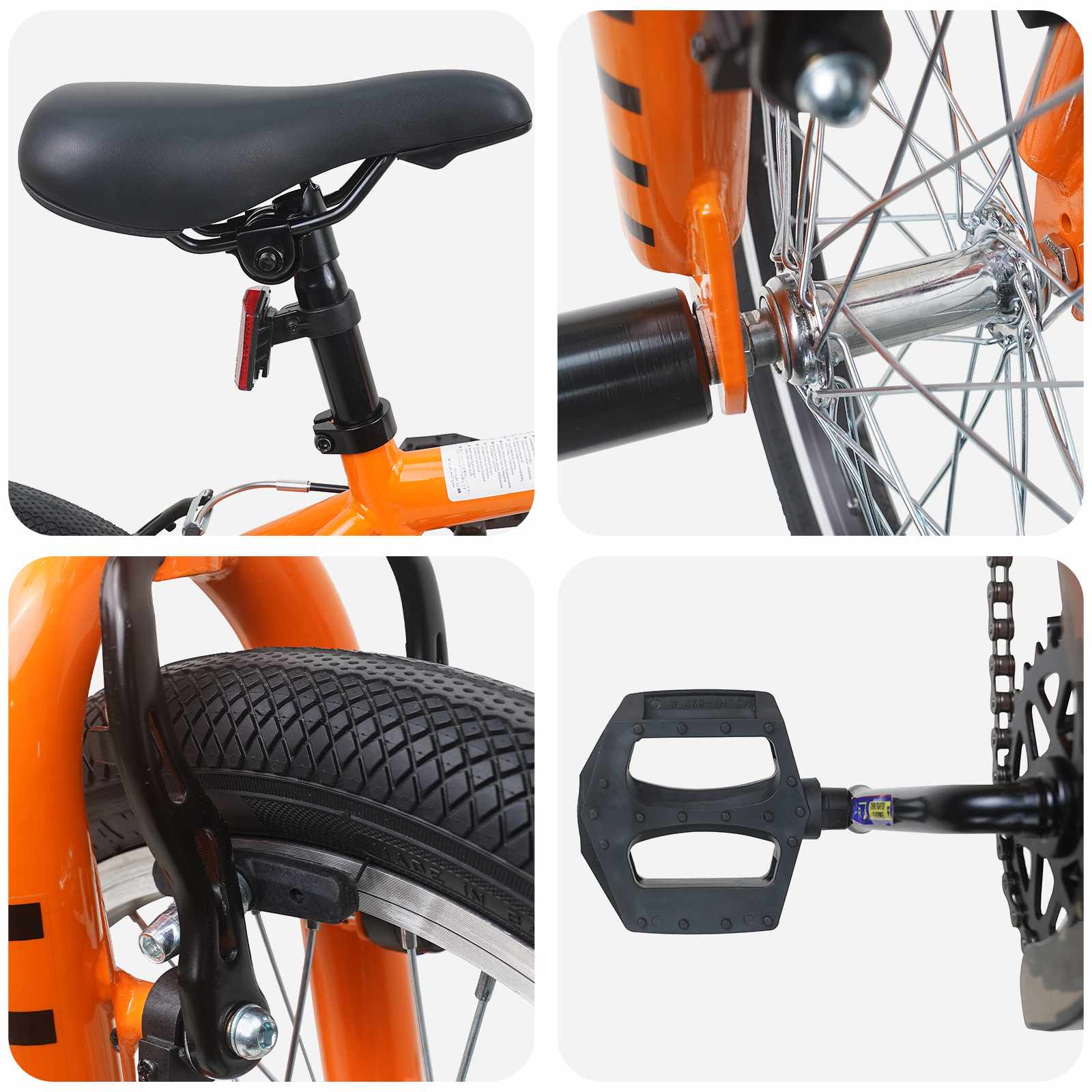 BMX Ποδήλατο 16 ίντσες για παιδιά 5-8 ετών Πορτοκαλί - Pakobazaar