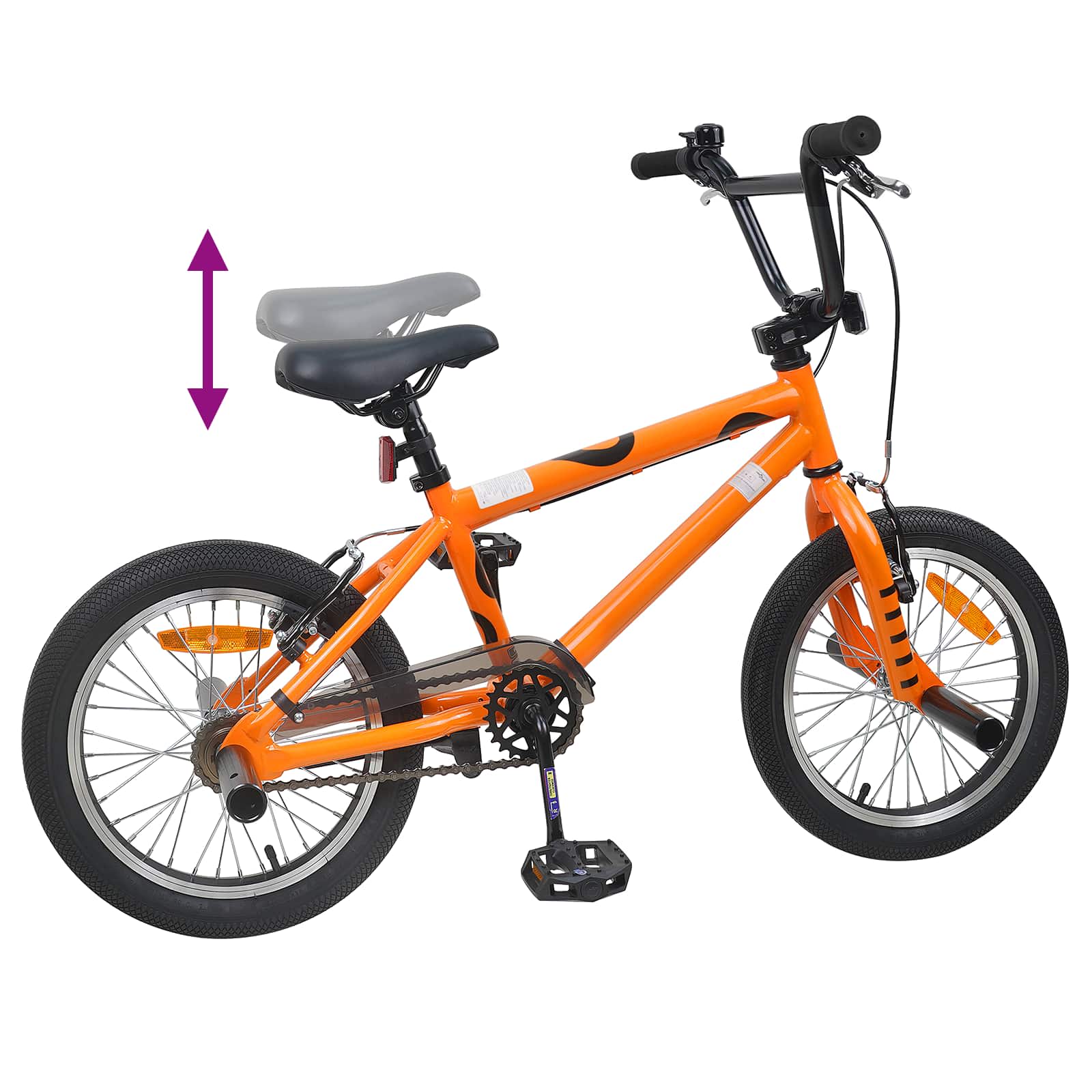 BMX Ποδήλατο 16 ίντσες για παιδιά 5-8 ετών Πορτοκαλί - Pakobazaar