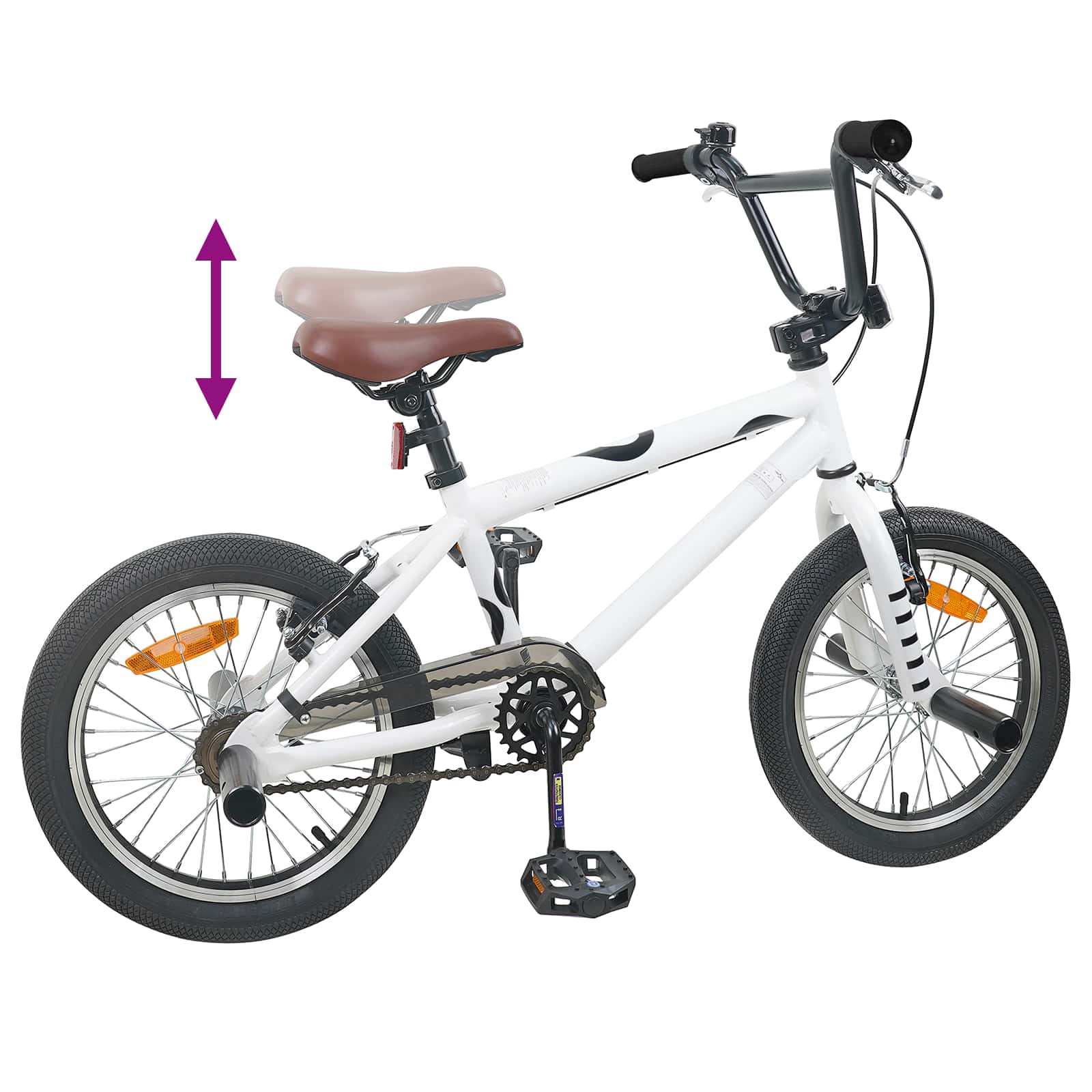 BMX Ποδήλατο 16 ίντσες για παιδιά 5-8 ετών Λευκό - Pakobazaar