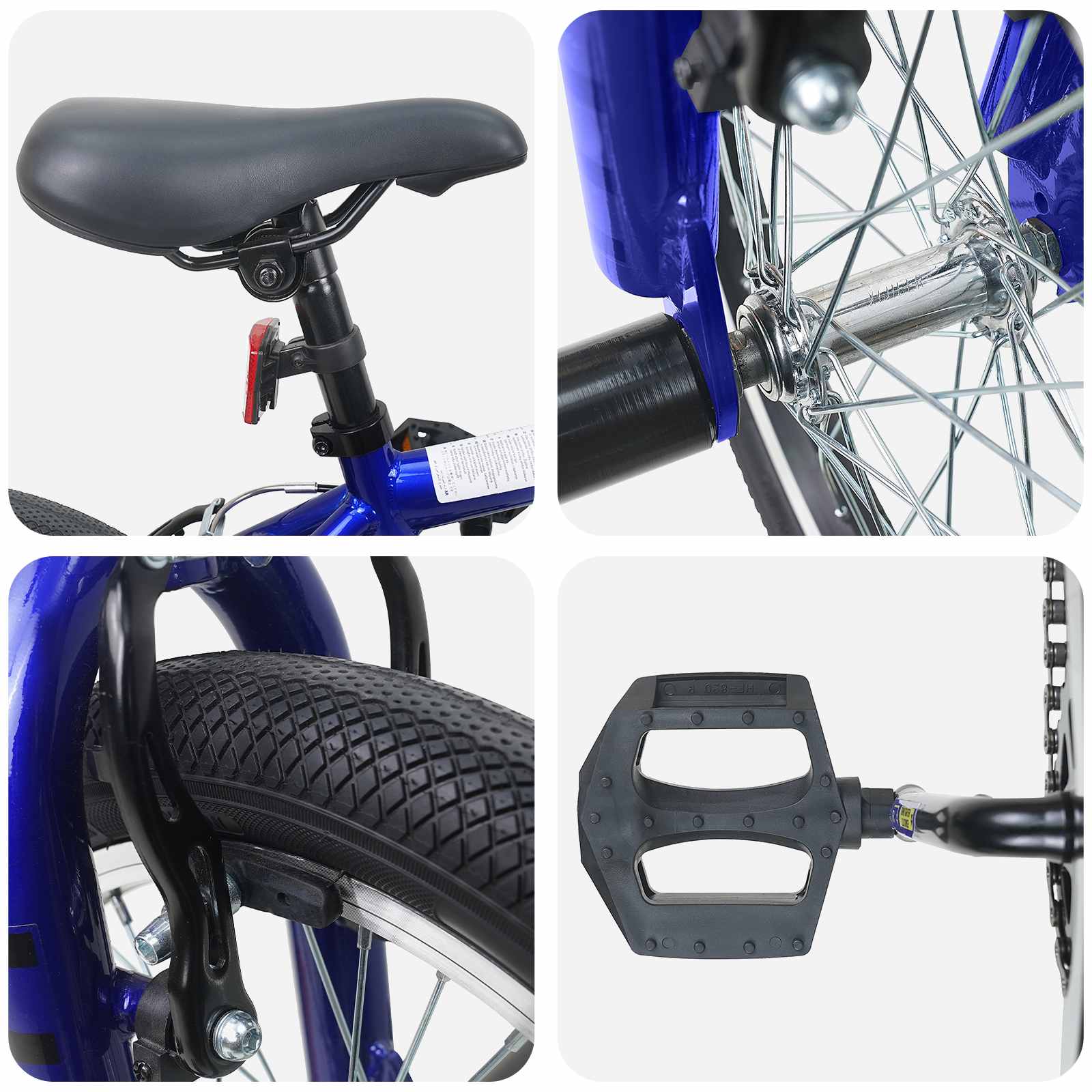BMX Ποδήλατο 16 ίντσες για παιδιά 5-8 ετών Σκούρο Μπλε - Pakobazaar