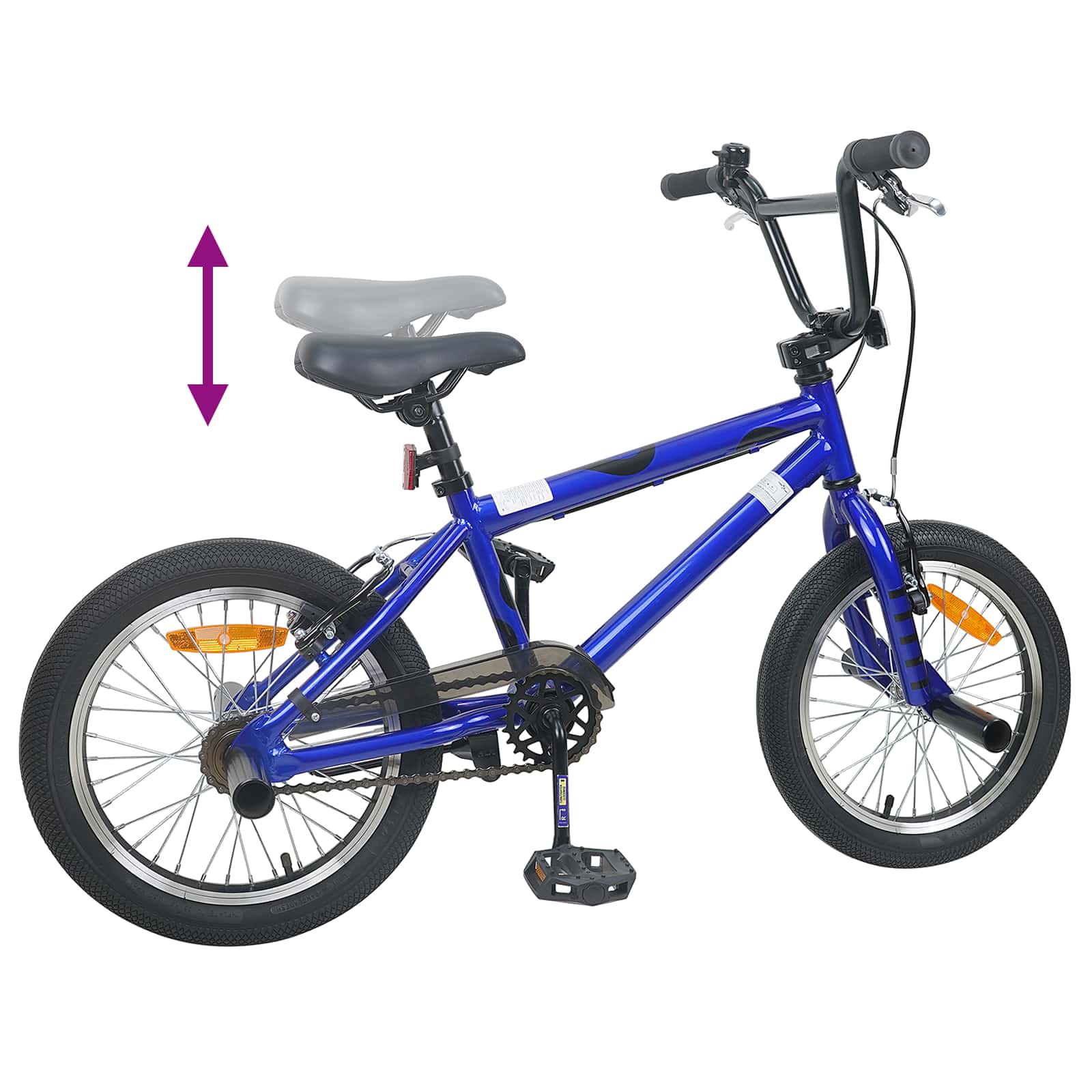 BMX Ποδήλατο 16 ίντσες για παιδιά 5-8 ετών Σκούρο Μπλε - Pakobazaar