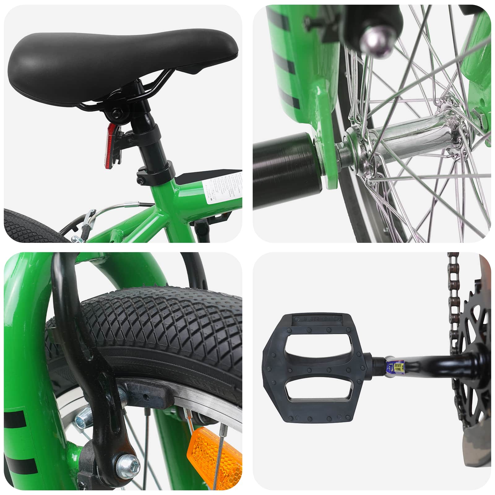 BMX Ποδήλατο 16 ίντσες για παιδιά 5-8 ετών Πράσινο - Pakobazaar