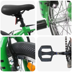 BMX Ποδήλατο 16 ίντσες για παιδιά 5-8 ετών Πράσινο - Pakobazaar