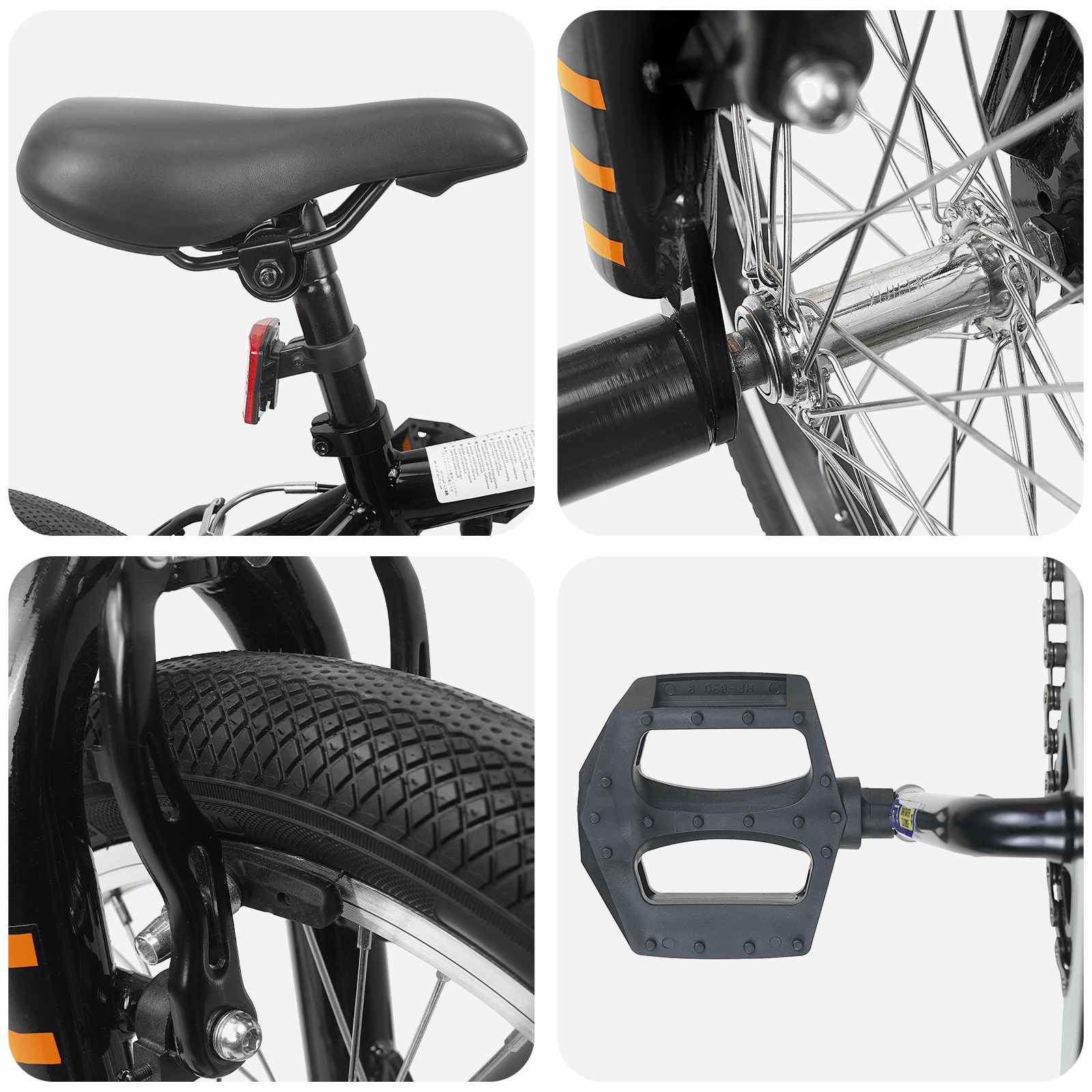 BMX Ποδήλατο 16 ίντσες για παιδιά 5-8 ετών Μαύρο - Pakobazaar
