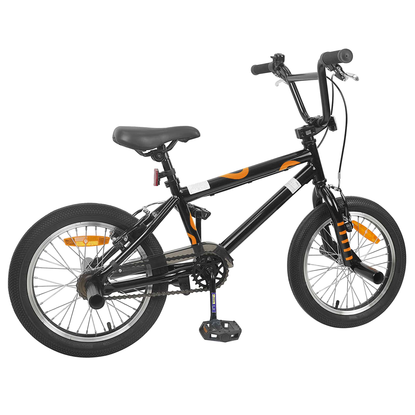 BMX Ποδήλατο 16 ίντσες για παιδιά 5-8 ετών Μαύρο - Pakobazaar