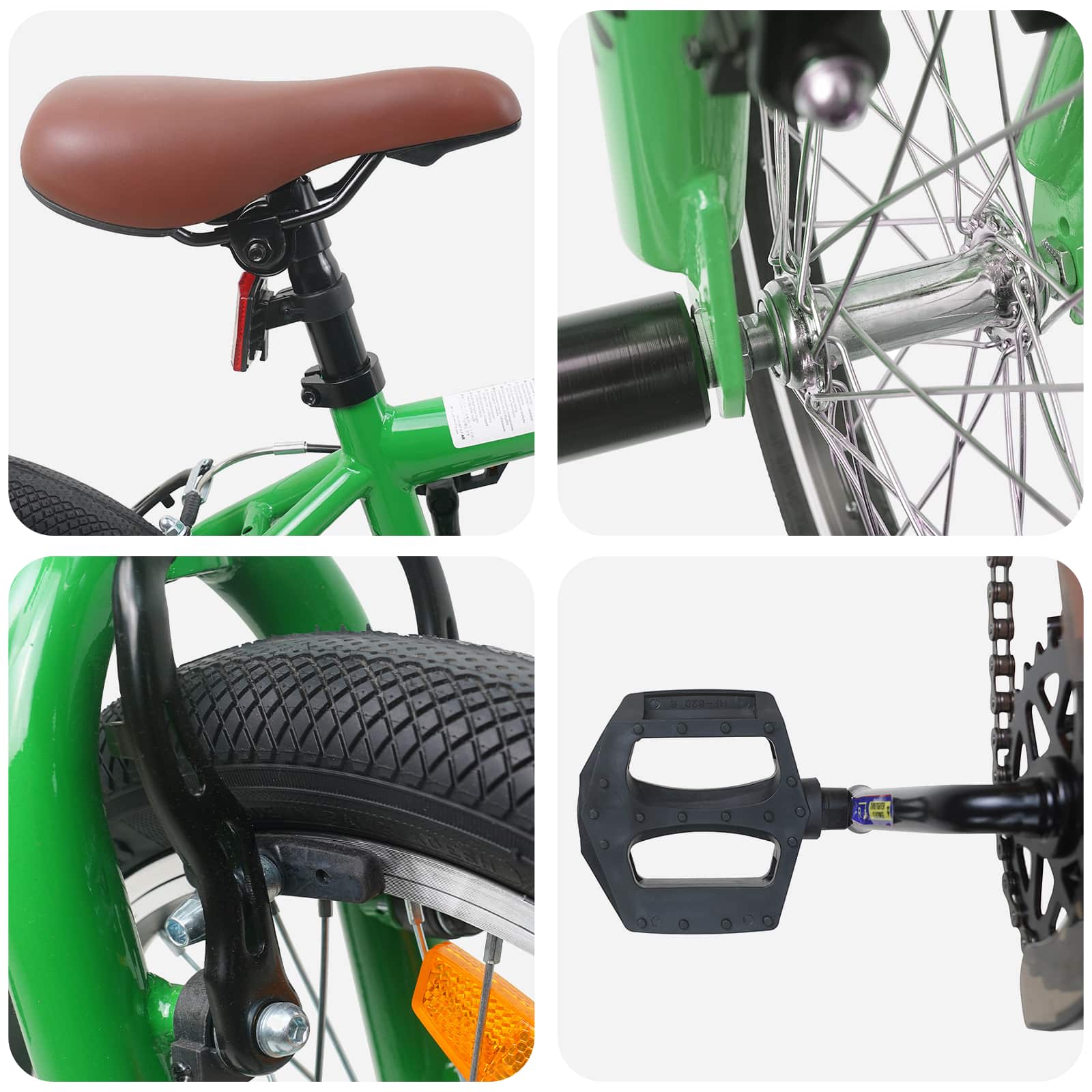 BMX Ποδήλατο 16 ίντσες για παιδιά 5-8 ετών Πράσινο - Pakobazaar