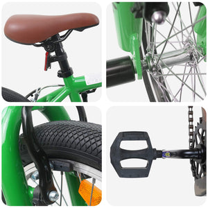 BMX Ποδήλατο 16 ίντσες για παιδιά 5-8 ετών Πράσινο - Pakobazaar