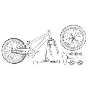 BMX Ποδήλατο 16 ίντσες για παιδιά 5-8 ετών Μαύρο - Pakobazaar
