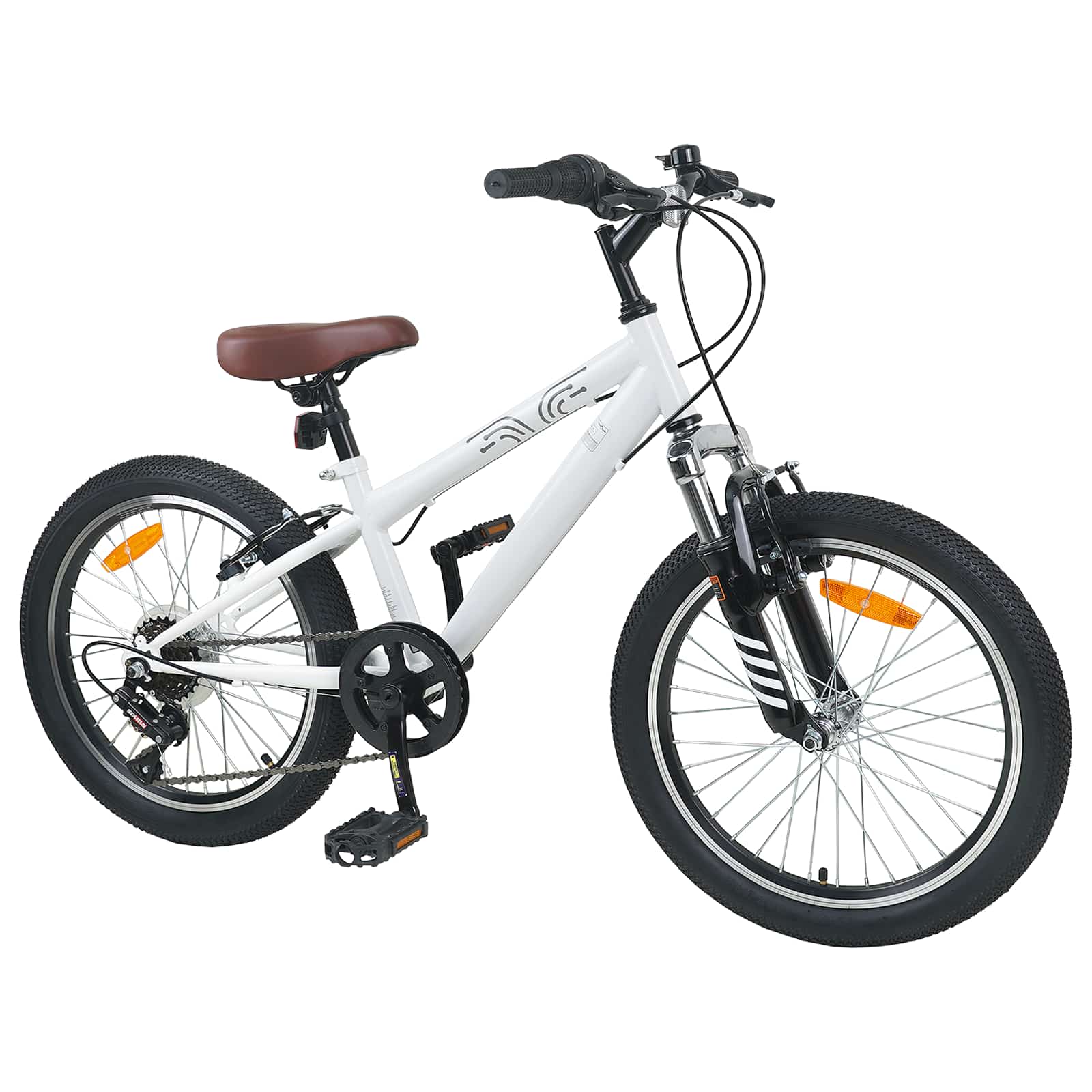 Kids Mountain Bike 20 ίντσες 6-Speed για παιδιά 5-8 ετών Λευκό - Pakobazaar