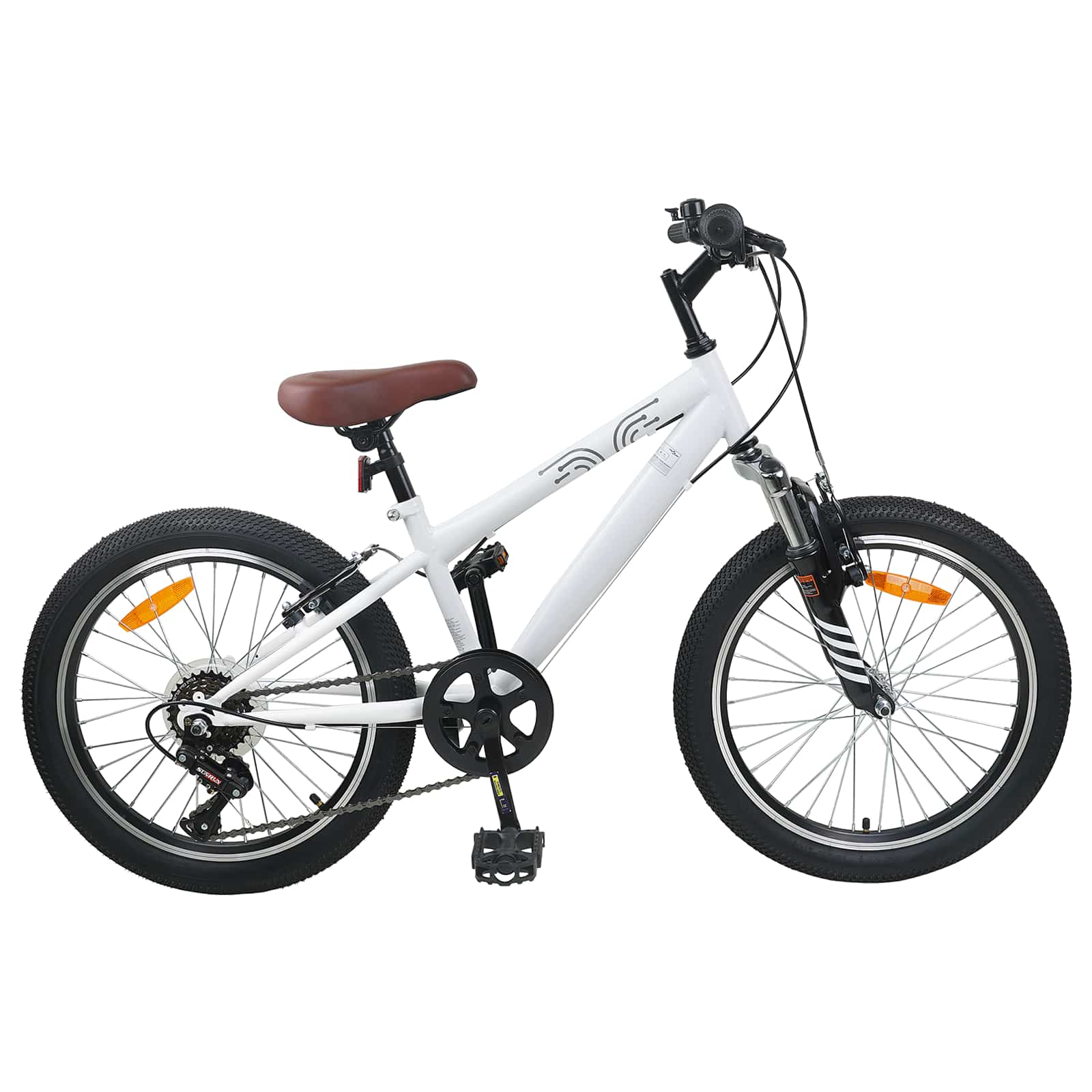 Kids Mountain Bike 20 ίντσες 6-Speed για παιδιά 5-8 ετών Λευκό - Pakobazaar