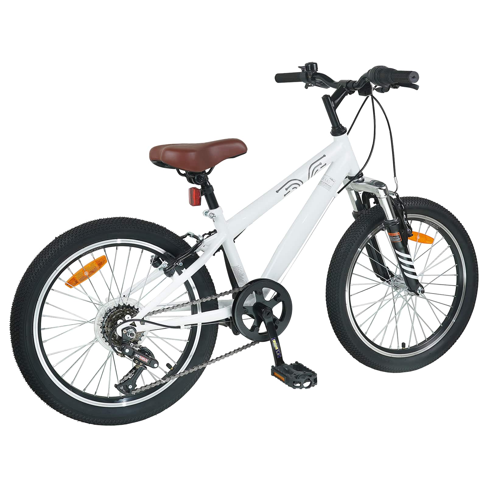 Kids Mountain Bike 24 ίντσες 6-Speed για 8-12 ετών Λευκό - Pakobazaar