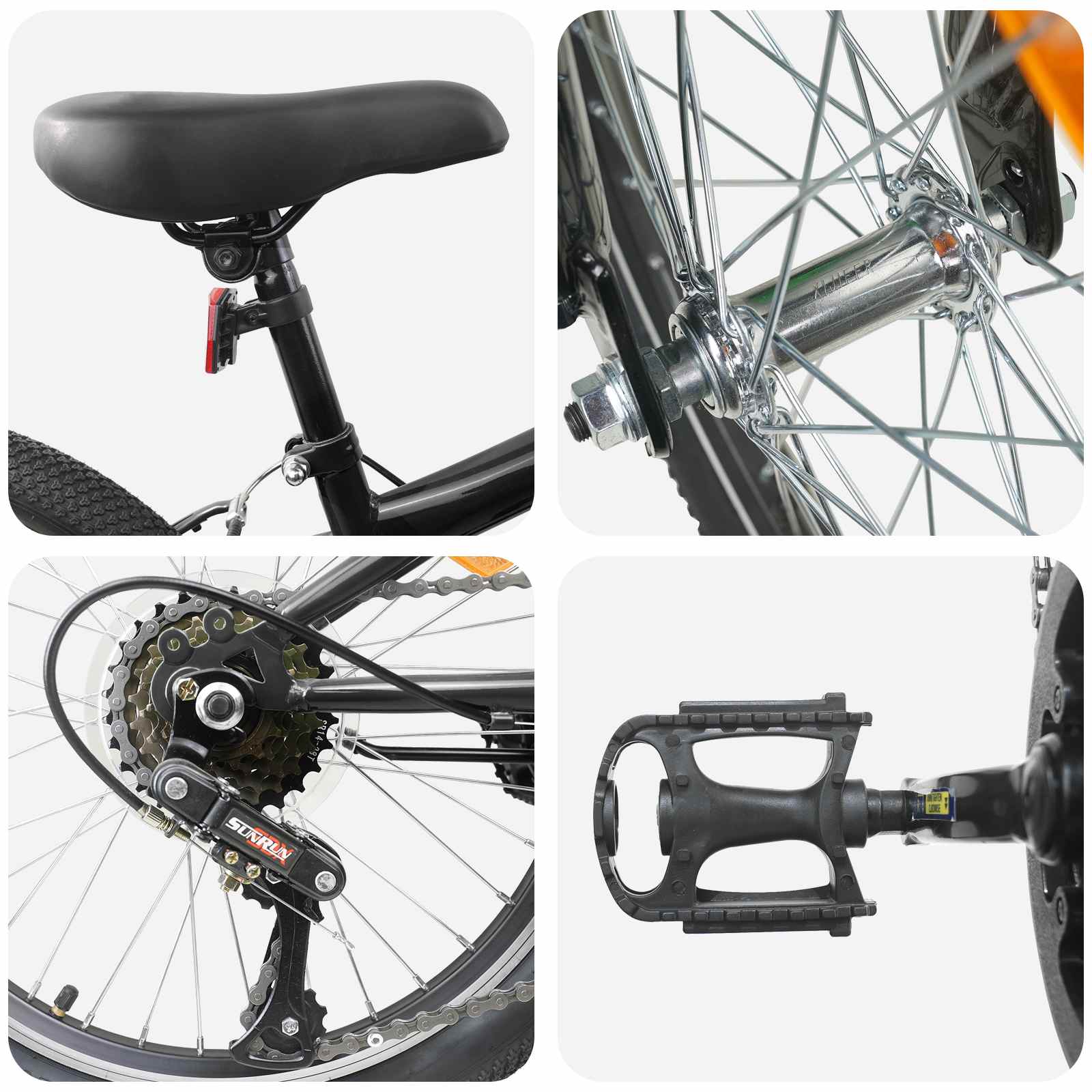 Kids Mountain Bike 20 ίντσες 6-Speed για παιδιά 5-8 ετών Μαύρο - Pakobazaar