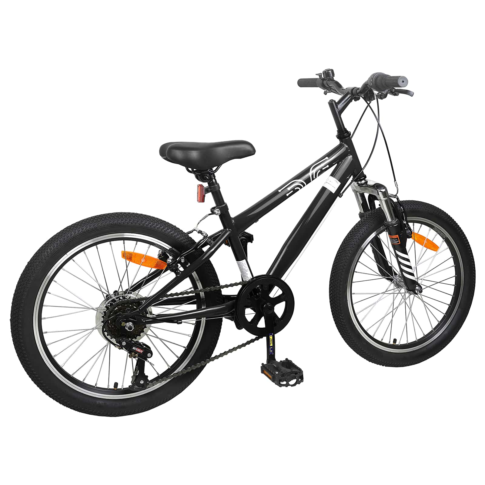 Kids Mountain Bike 20 ίντσες 6-Speed για παιδιά 5-8 ετών Μαύρο - Pakobazaar