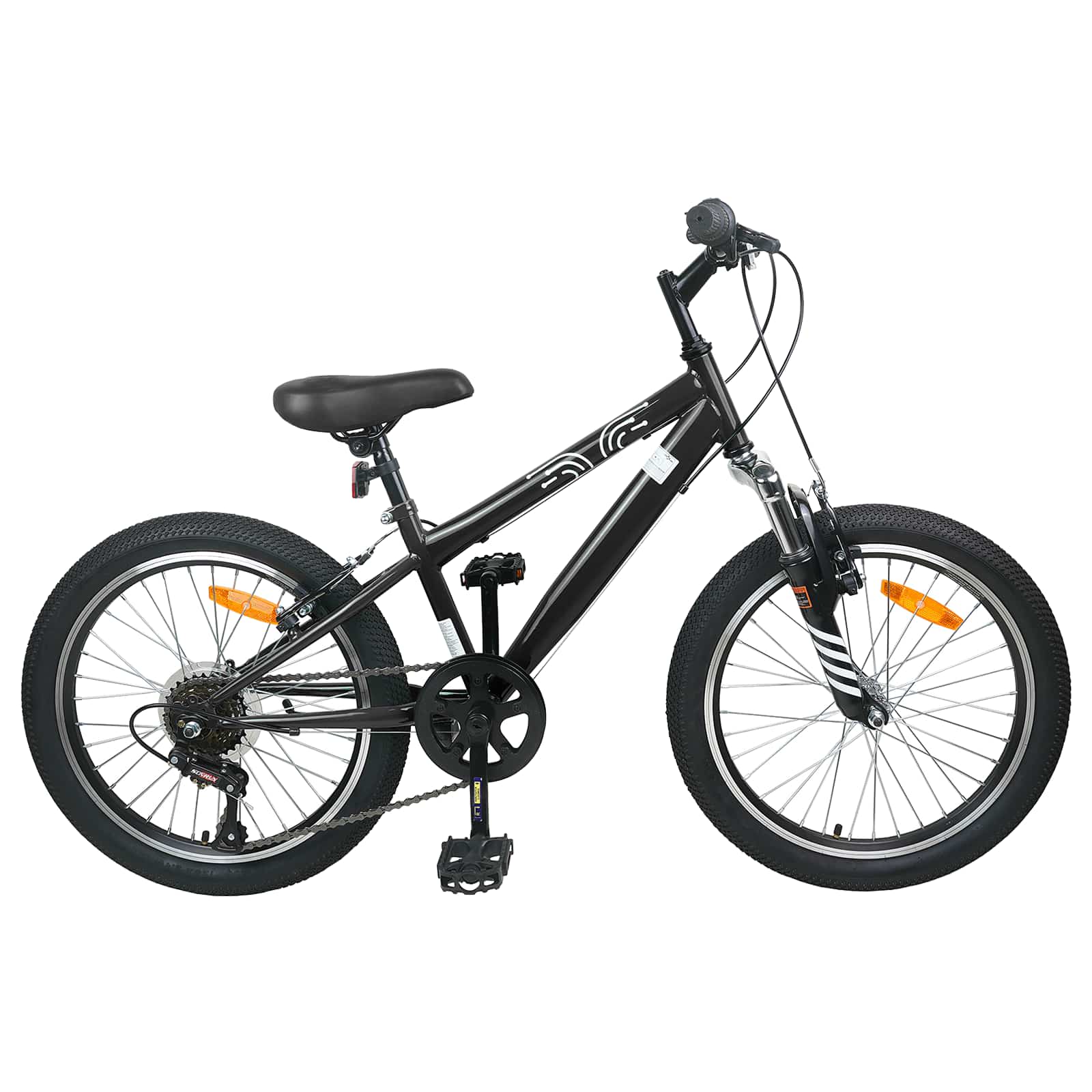 Kids Mountain Bike 20 ίντσες 6-Speed για παιδιά 5-8 ετών Μαύρο - Pakobazaar