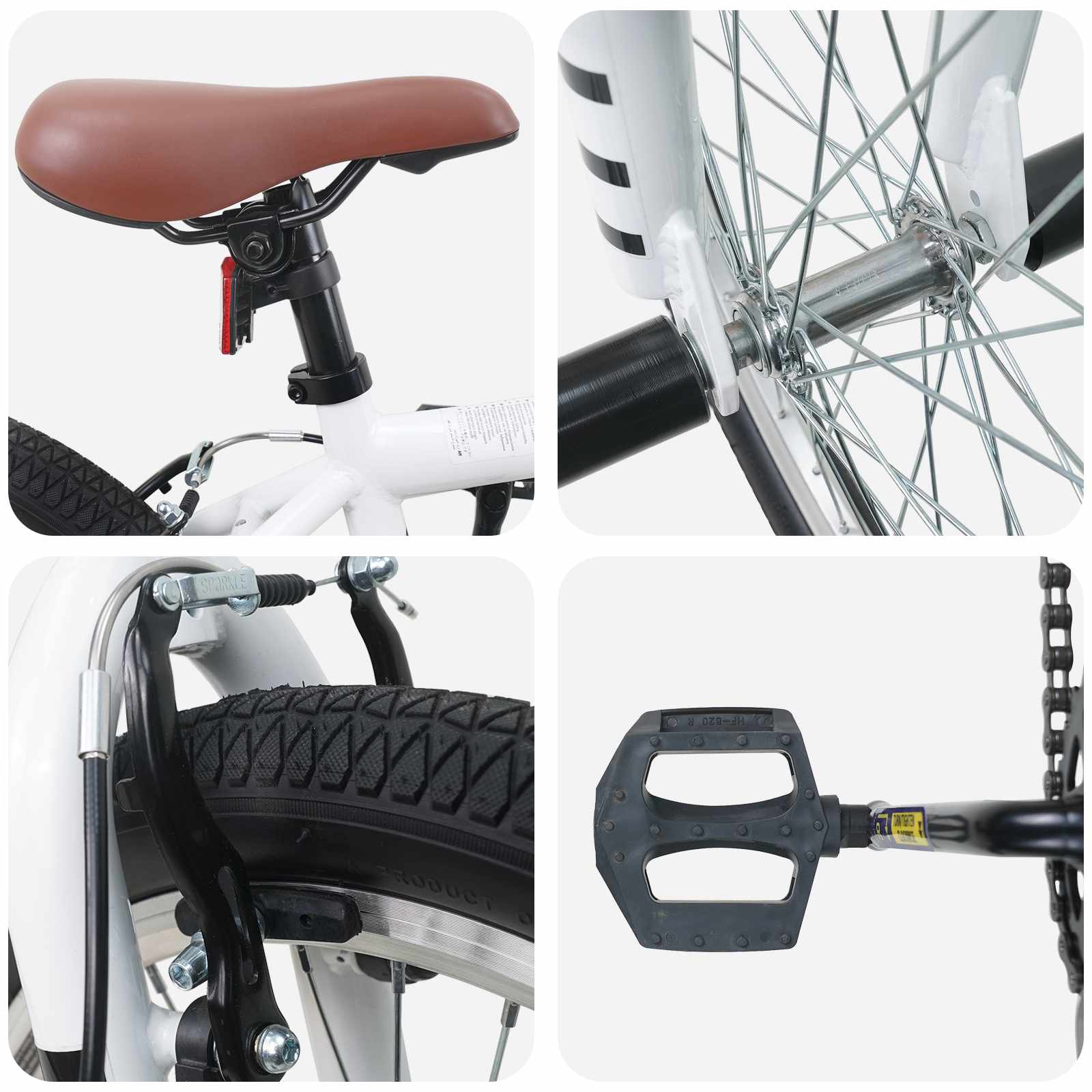 BMX Ποδήλατο 20 ίντσες για πάνω από 9 ετών Λευκό - Pakobazaar