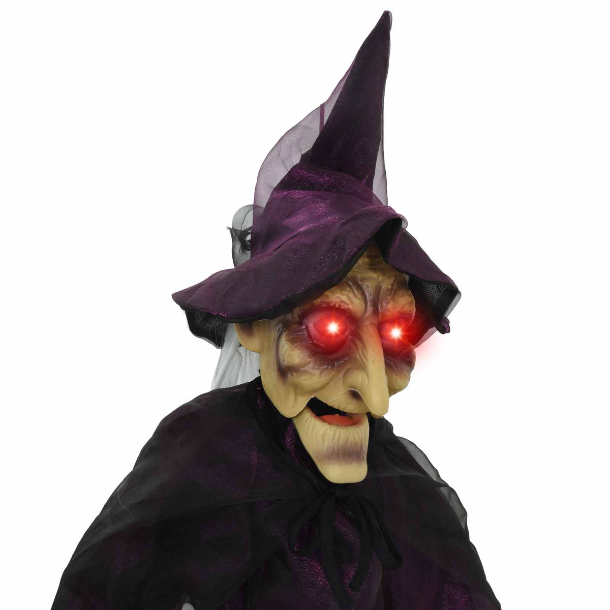 Κρεμαστή μάγισσα Halloween που μιλάει Μοβ 216 x 125 εκ - Pakobazaar