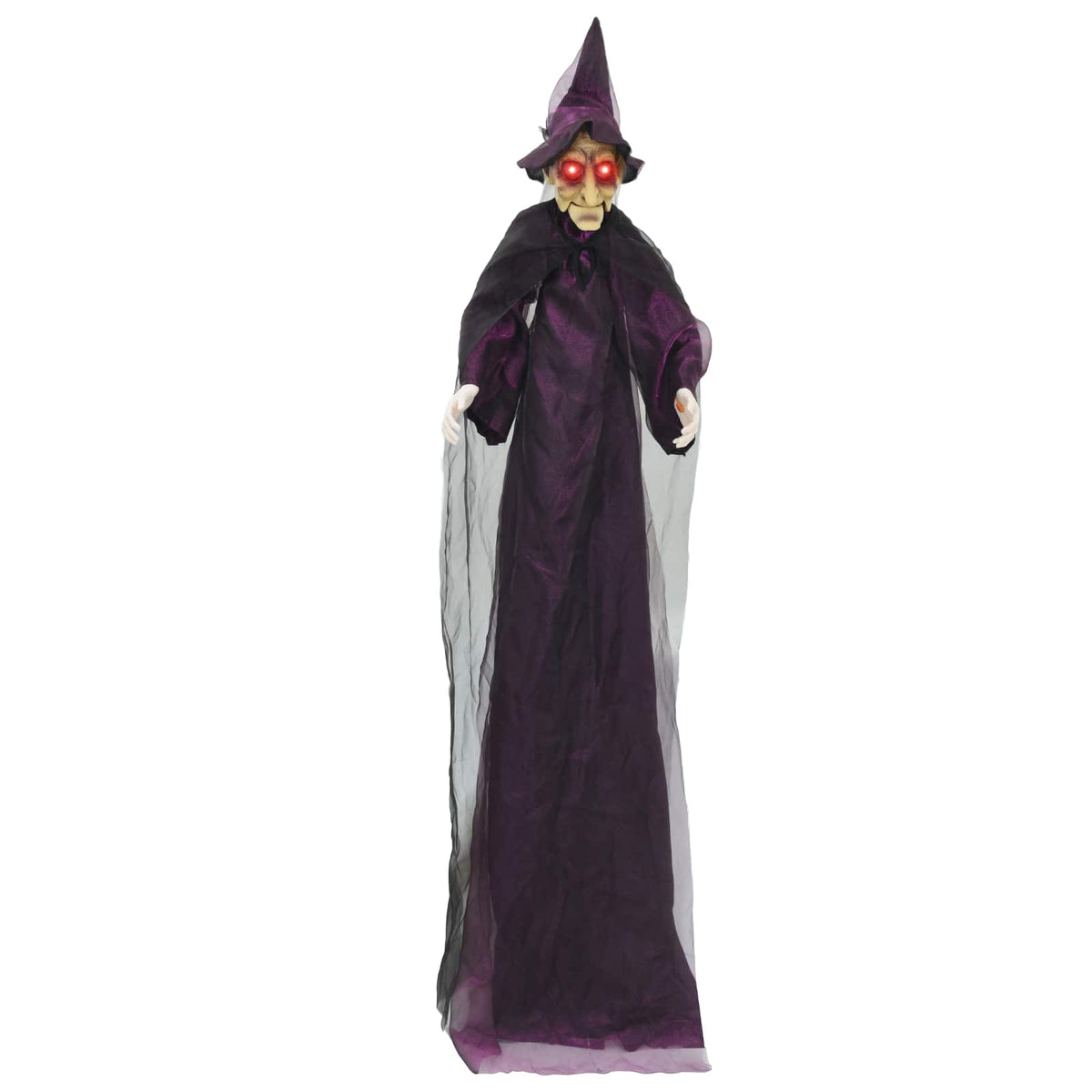 Κρεμαστή μάγισσα Halloween που μιλάει Μοβ 216 x 125 εκ - Pakobazaar