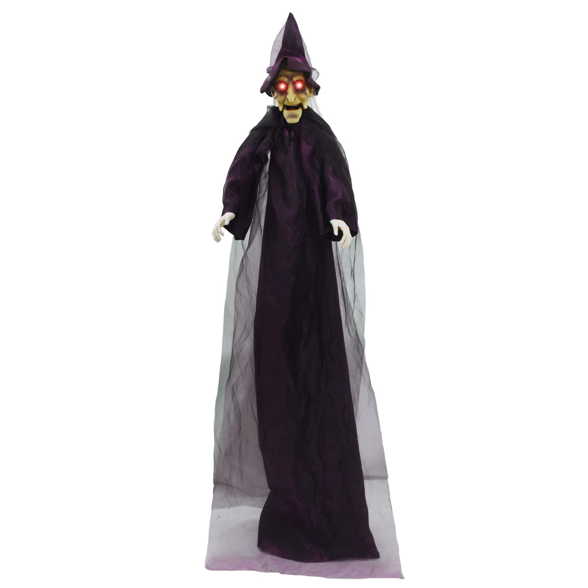 Κρεμαστή μάγισσα Halloween που μιλάει Μοβ 216 x 125 εκ - Pakobazaar