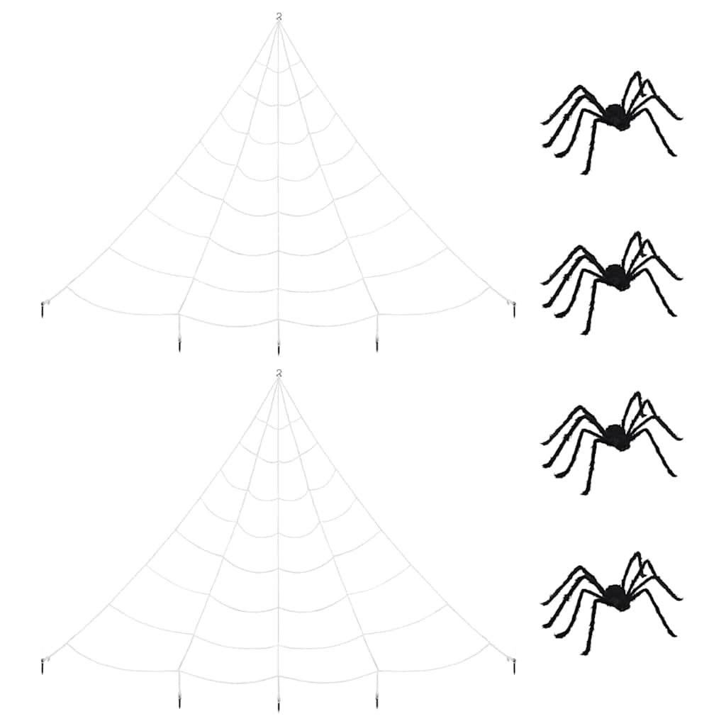 Διακόσμηση Σαρακιού Χαλοουίν με Ιστός 4 pcs Μαύρο και λευκό