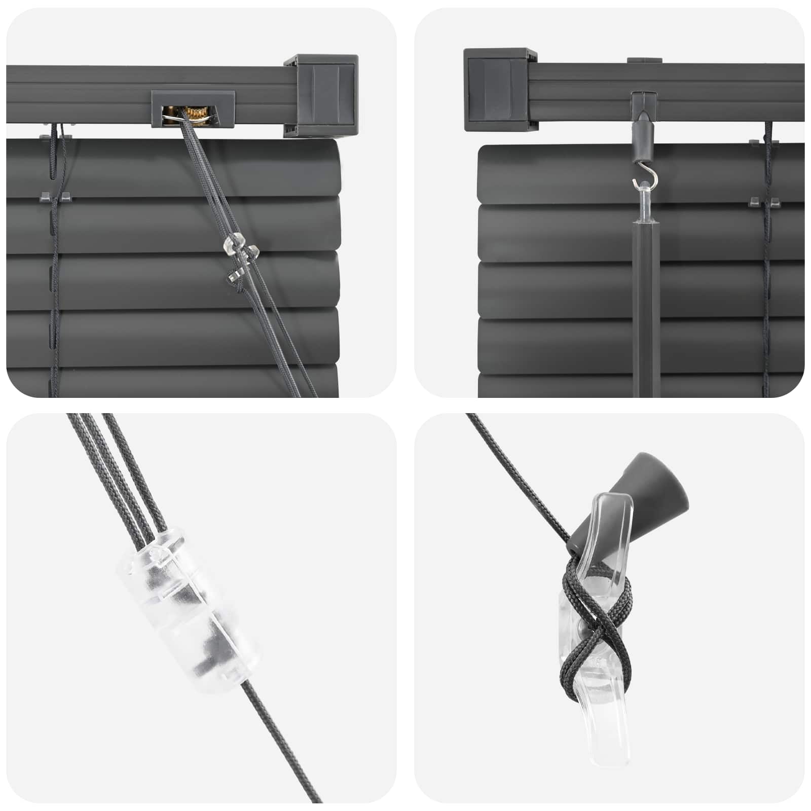 Βενετσιάνικη Σκίαση Ρυθμιζόμενος Ασημί Γκρι 213 x 40 εκ PVC - Pakobazaar