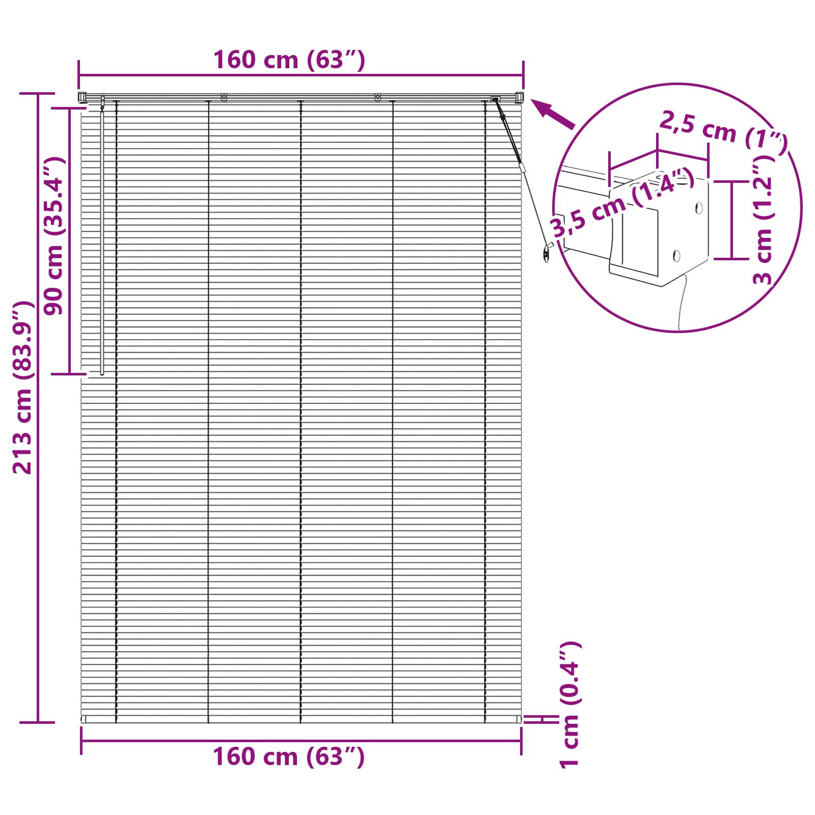 Βενετσιάνικη Σκίαση Ρυθμιζόμενος Ασημί Γκρι 213 x 160 εκ PVC - Pakobazaar