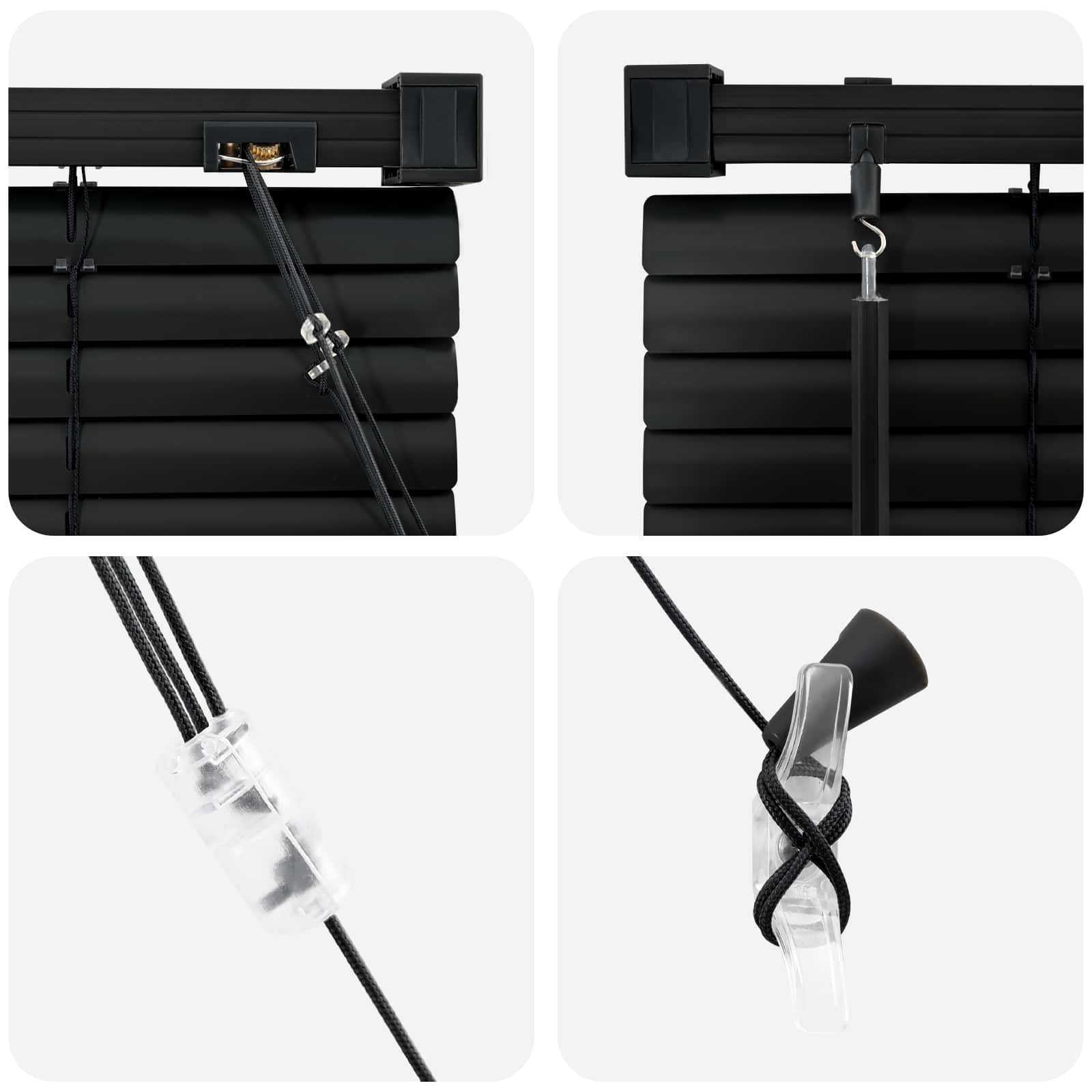 Βενετσιάνικη Σκίαση Ρυθμιζόμενος Μαύρο 150 x 130 εκ PVC - Pakobazaar