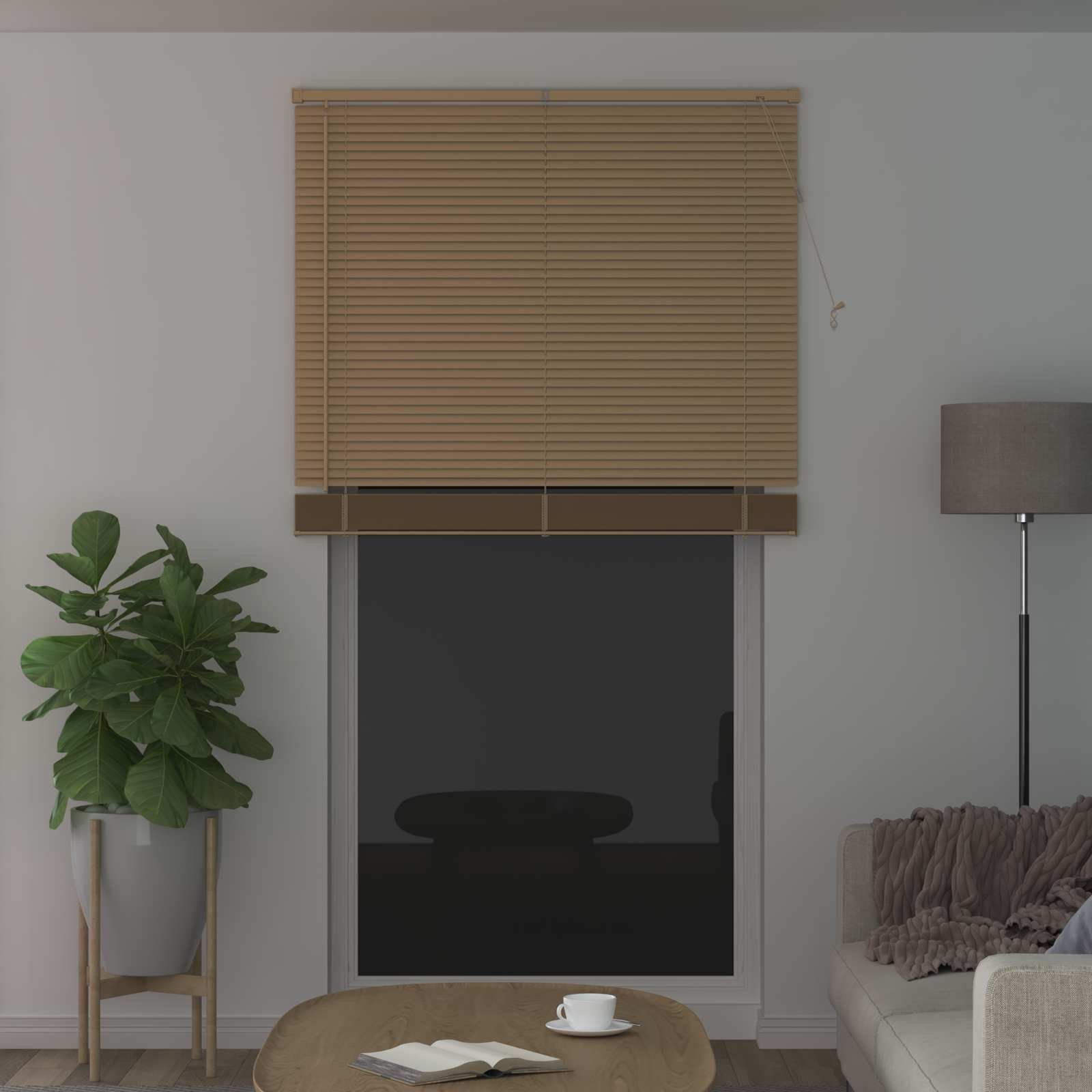 Βενετσιάνικη Σκίαση Ανοιχτό Καφέ με Σχέδιο 213 x 110 εκ PVC - Pakobazaar