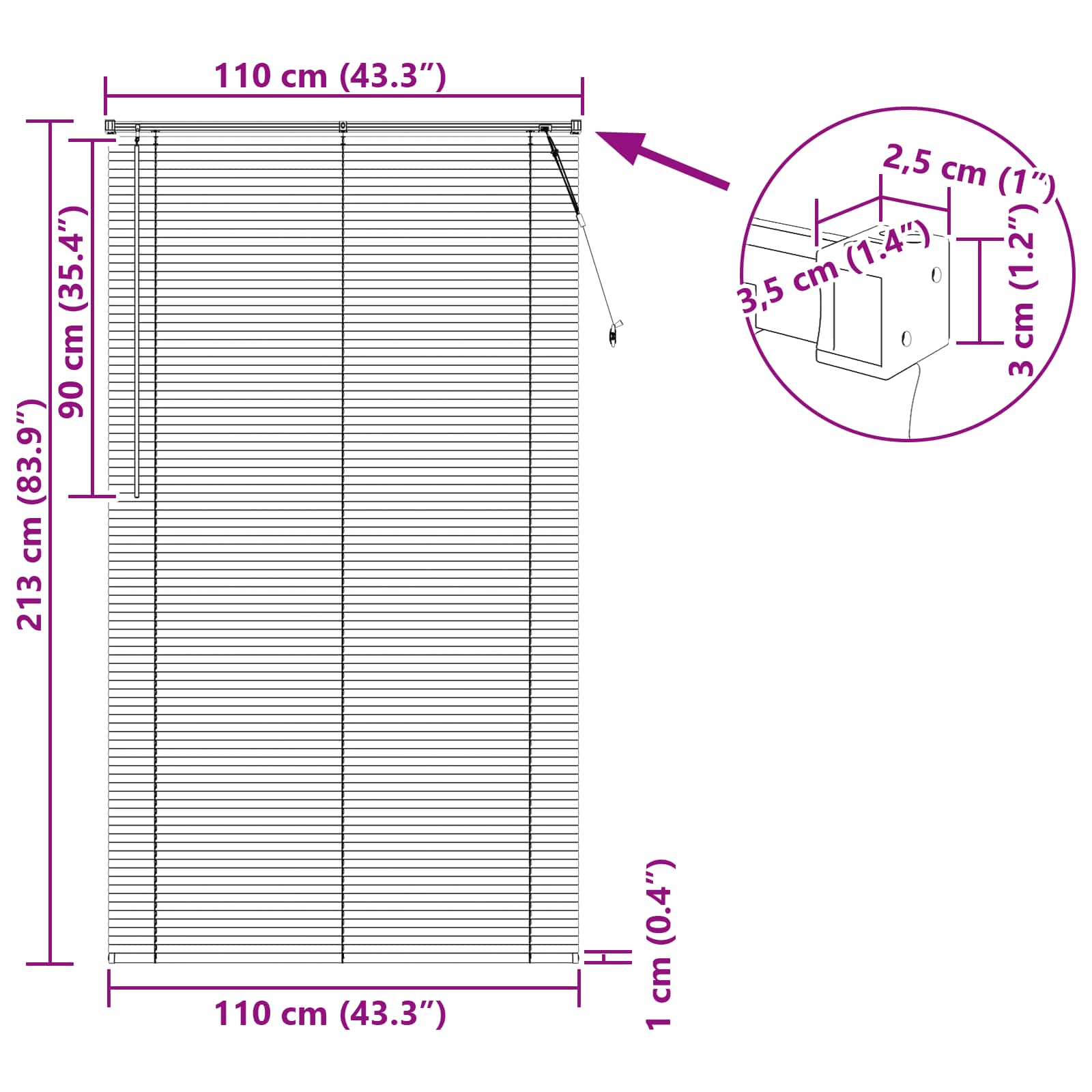 Βενετσιάνικη Σκίαση Ανοιχτό Καφέ με Σχέδιο 213 x 110 εκ PVC - Pakobazaar