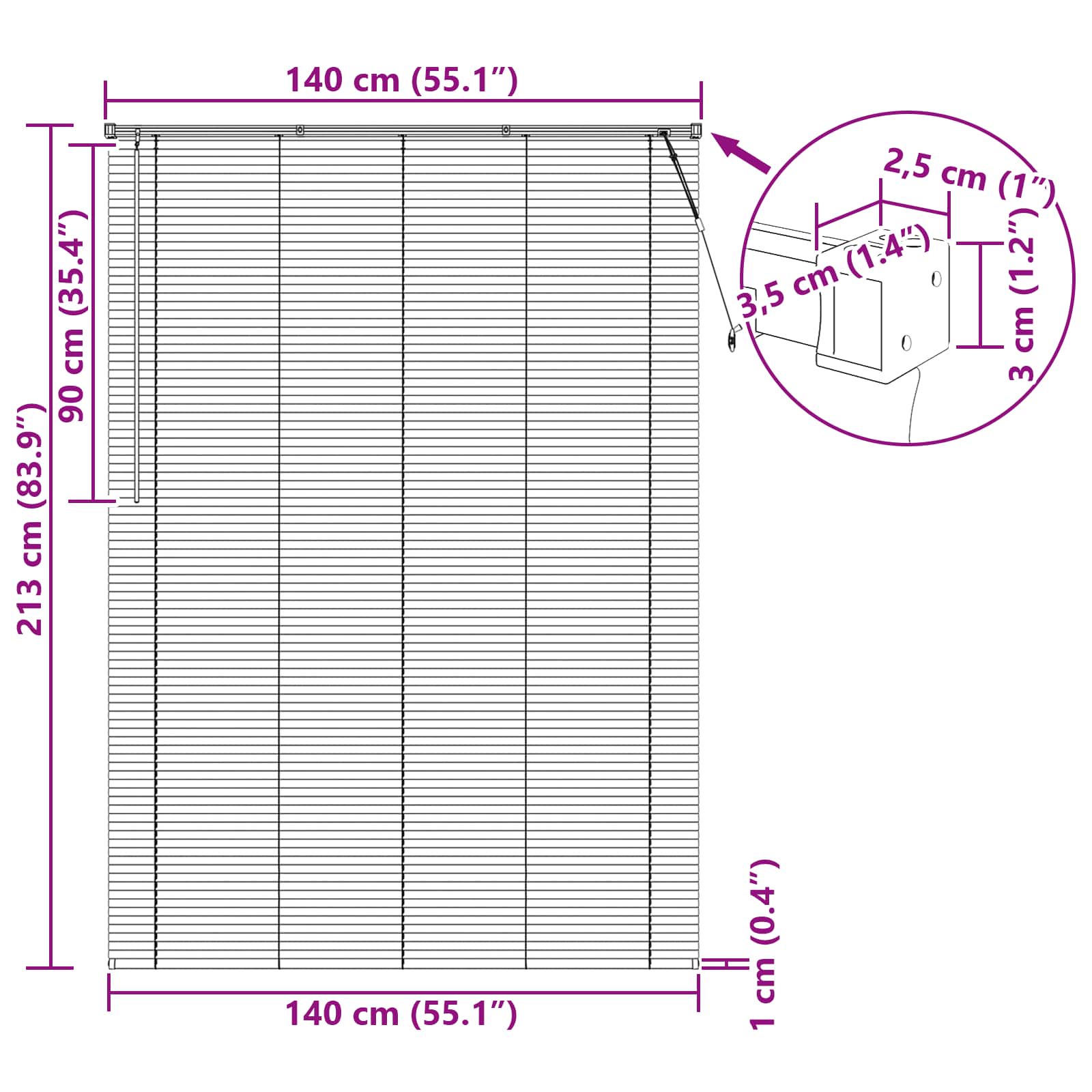 Βενετσιάνικη Σκίαση Ανοιχτό Καφέ με Σχέδιο 213 x 140 εκ PVC - Pakobazaar