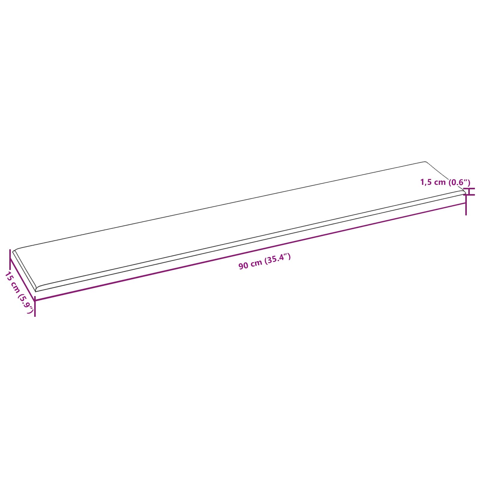 Κεφαλάρι Τοίχου 12 pcs Μαύρο 90 x 15 cm ύφασμα - Pakobazaar