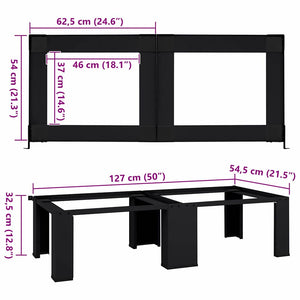 Βάση Πλυντηρίου Ρούχων 2 pcs Μαύρο 127 x 54,5 x 32,5 εκ Ατσάλι - Pakobazaar