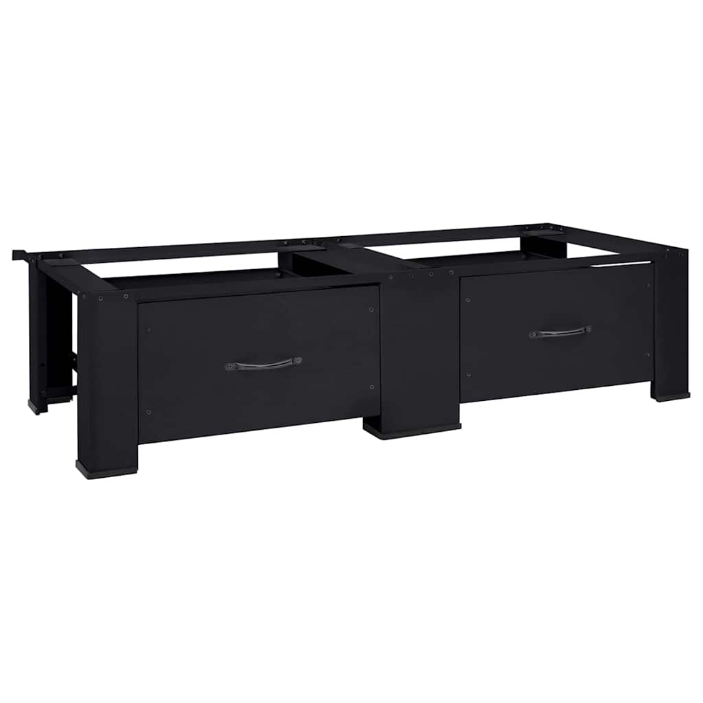 Βάση Πλυντηρίου Ρούχων 2 pcs Μαύρο 127 x 54,5 x 32,5 εκ Ατσάλι - Pakobazaar