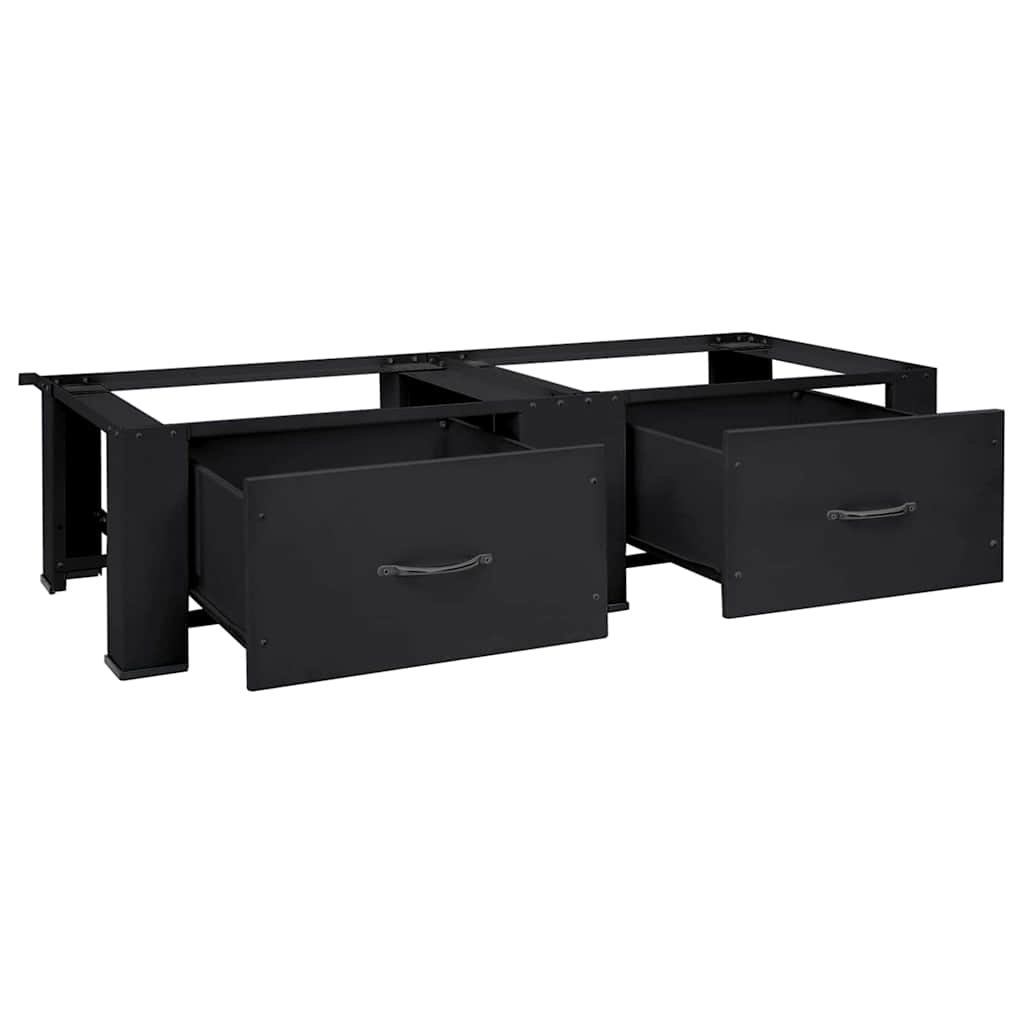 Βάση Πλυντηρίου Ρούχων 2 pcs Μαύρο 127 x 54,5 x 32,5 εκ Ατσάλι - Pakobazaar