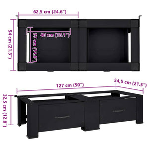 Βάση Πλυντηρίου Ρούχων 2 pcs Μαύρο 127 x 54,5 x 32,5 εκ Ατσάλι - Pakobazaar