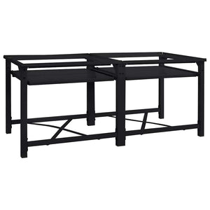 Βάση Πλυντηρίου Ρούχων 2 pcs Μαύρο 120 x 56 x 52 εκ Ατσάλι - Pakobazaar