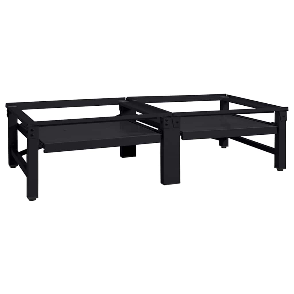 Βάση Πλυντηρίου Ρούχων 2 pcs Μαύρο 124,5 x 61,5 x 32,5 εκ - Pakobazaar