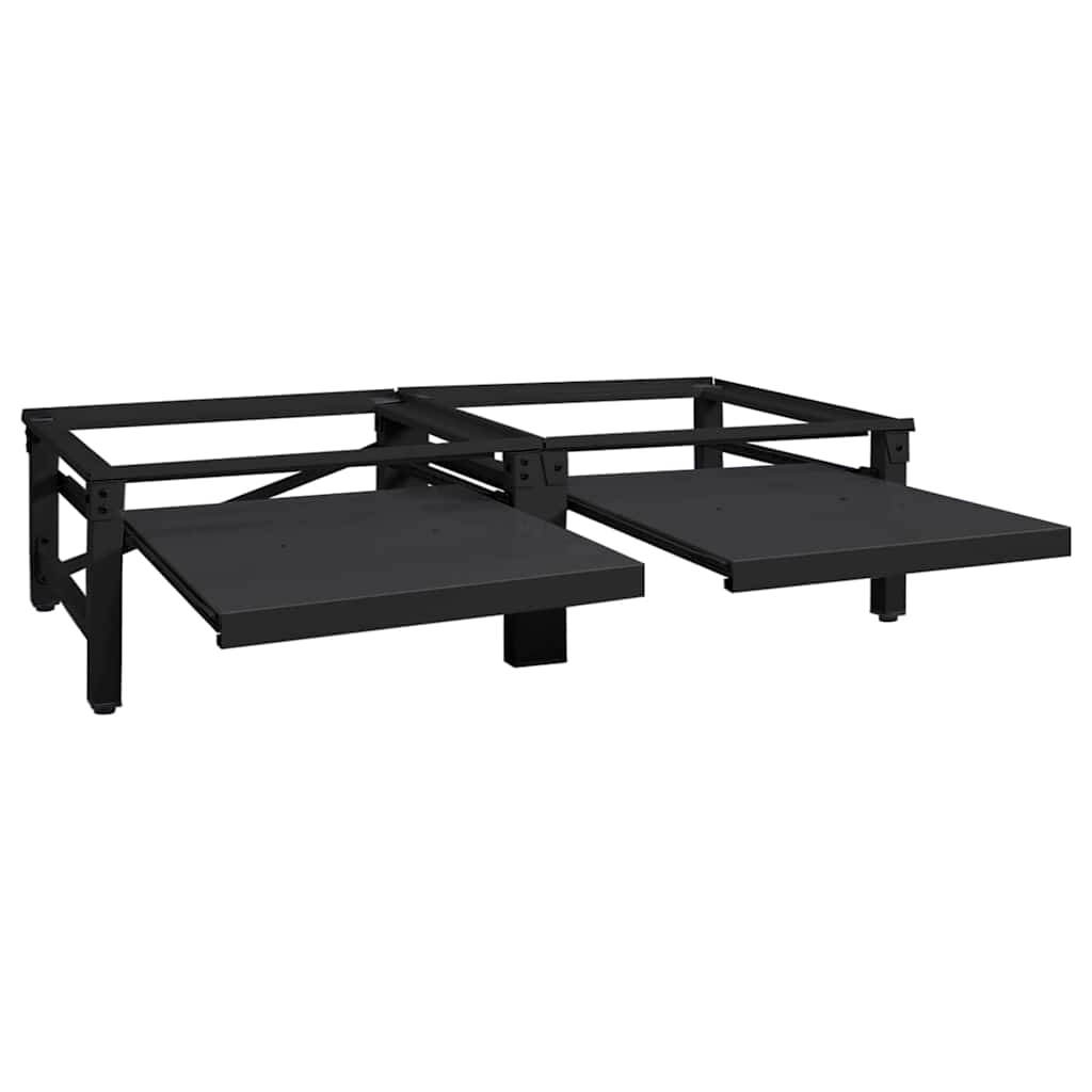 Βάση Πλυντηρίου Ρούχων 2 pcs Μαύρο 124,5 x 61,5 x 32,5 εκ - Pakobazaar