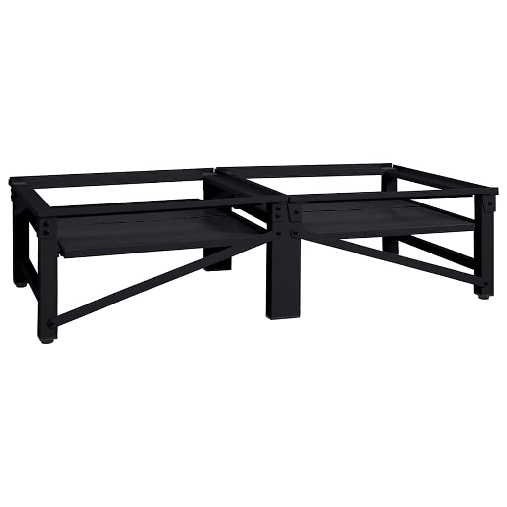 Βάση Πλυντηρίου Ρούχων 2 pcs Μαύρο 124,5 x 61,5 x 32,5 εκ - Pakobazaar